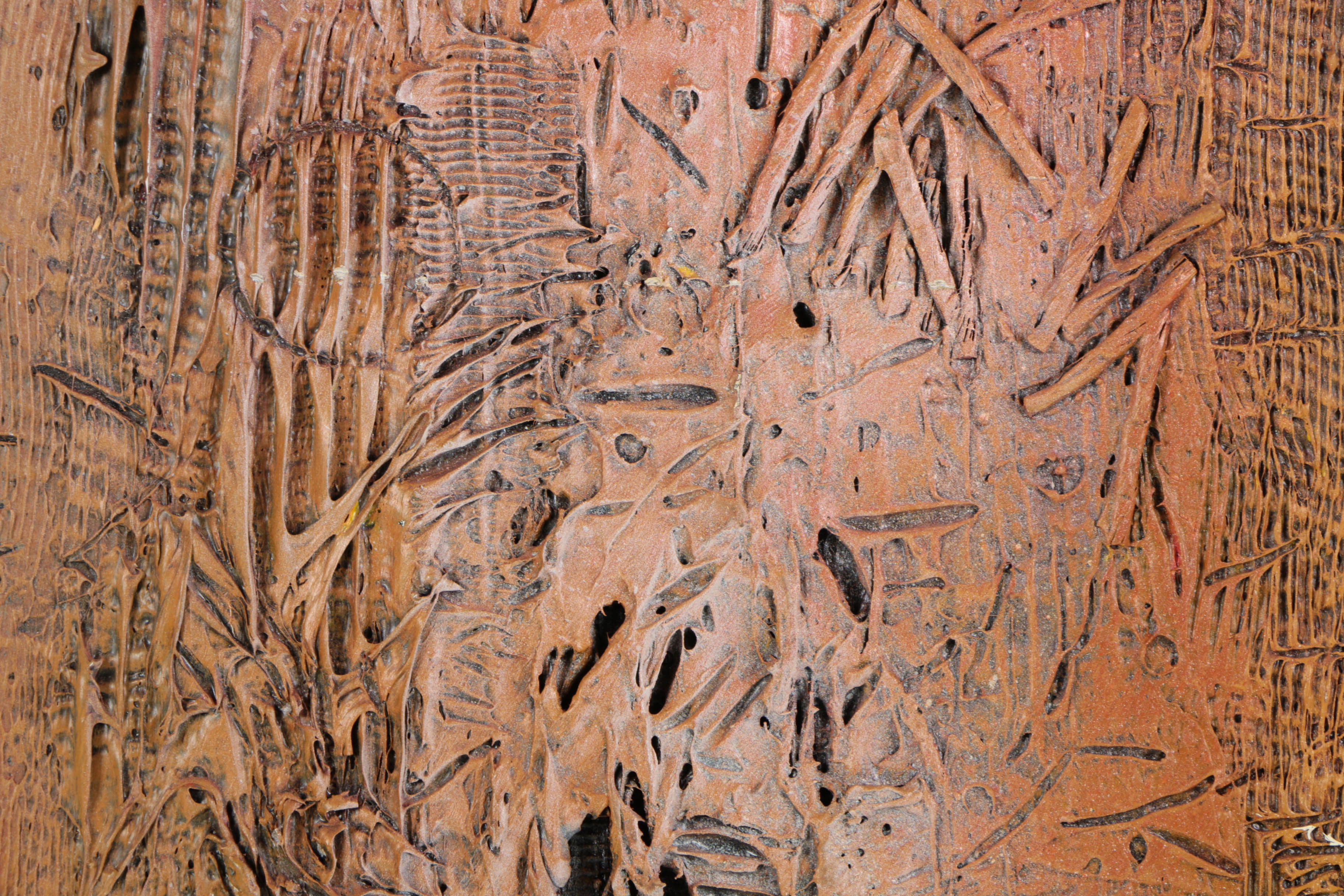 Ronald Ahlström Abstract Mixed Media Composition on Pressed Board "Untitled"