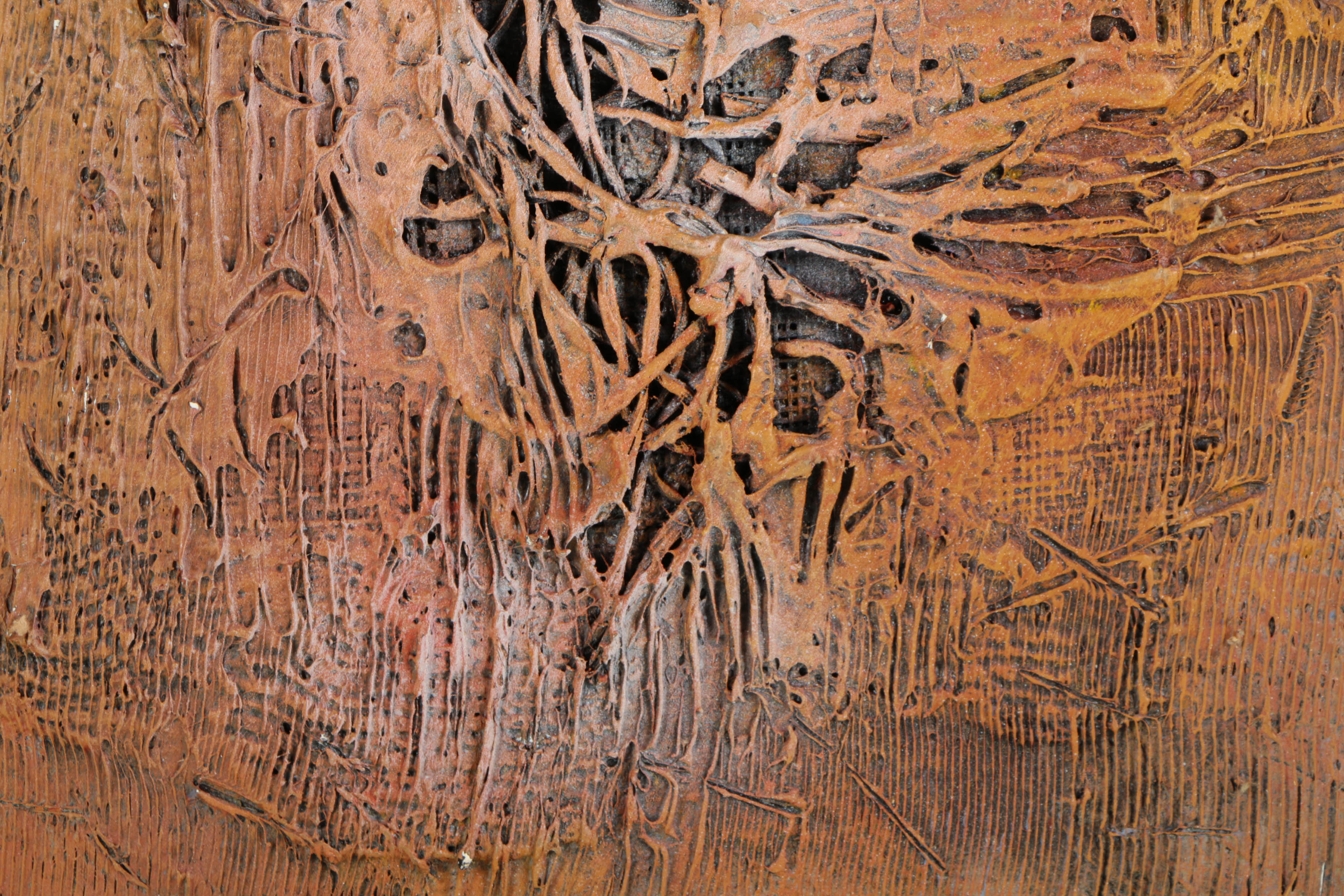 Ronald Ahlström Abstract Mixed Media Composition on Pressed Board "Untitled"