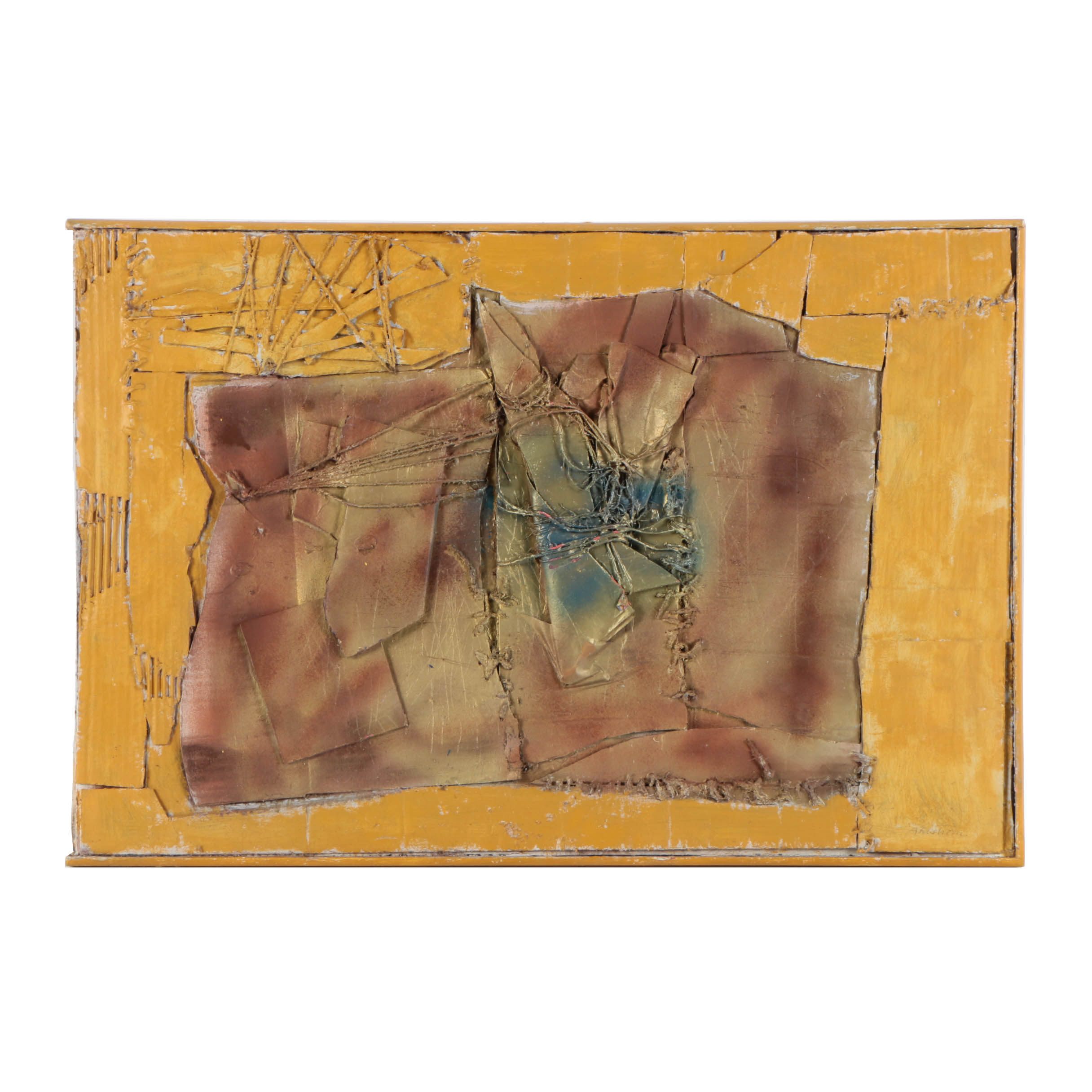 Ronald Ahlström Abstract Mixed Media Collage on Canvas