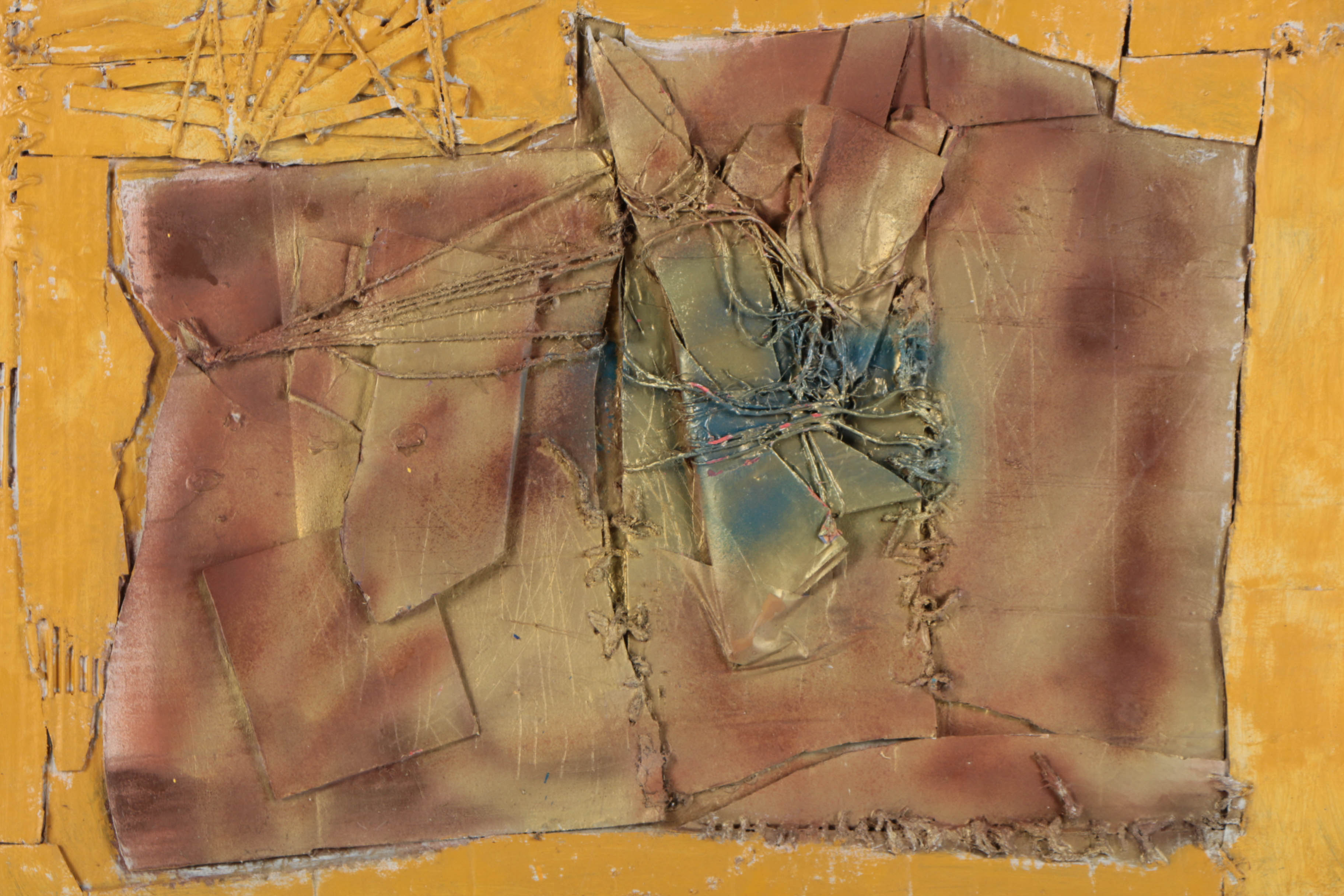 Ronald Ahlström Abstract Mixed Media Collage on Canvas