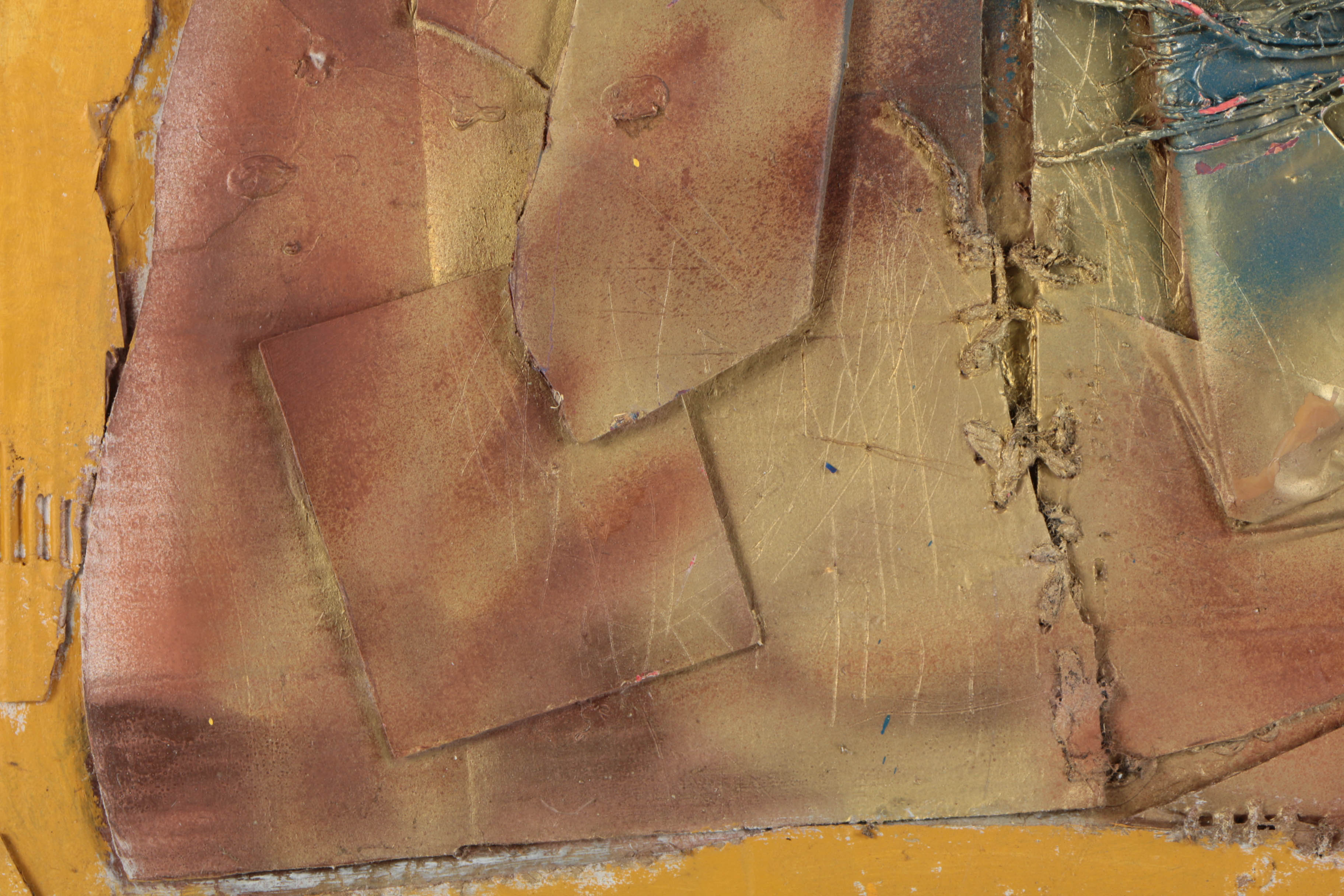 Ronald Ahlström Abstract Mixed Media Collage on Canvas