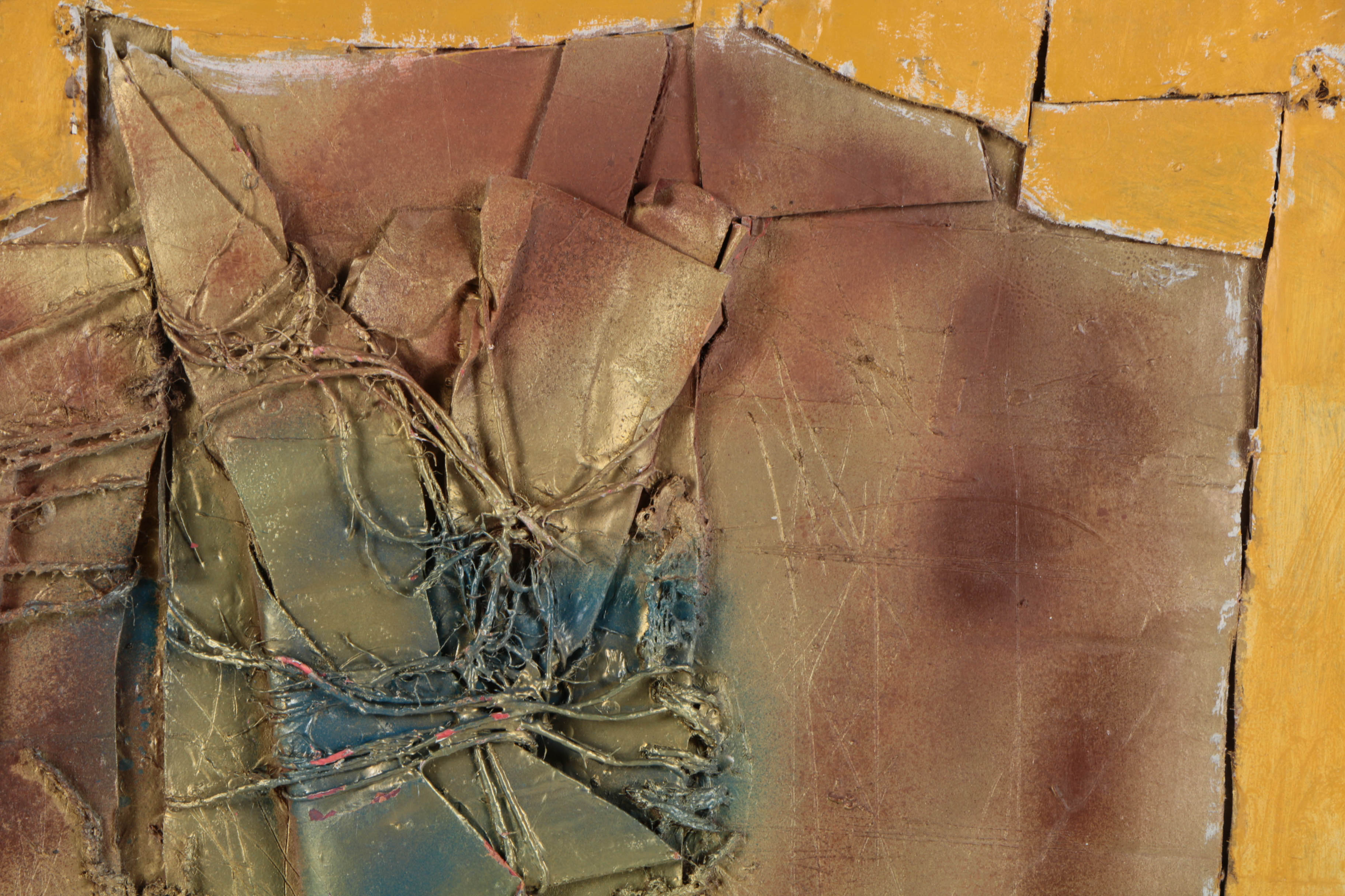 Ronald Ahlström Abstract Mixed Media Collage on Canvas