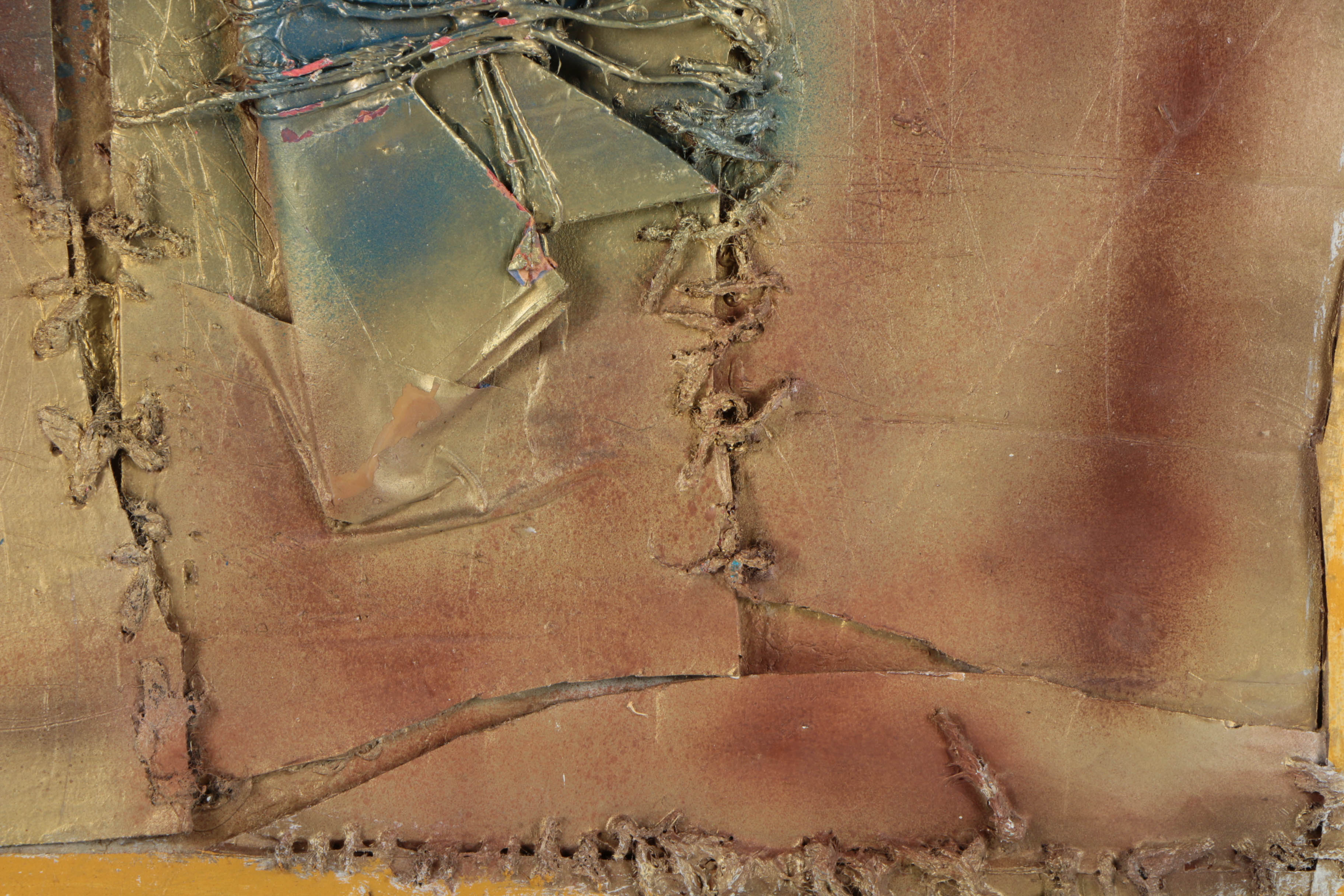 Ronald Ahlström Abstract Mixed Media Collage on Canvas