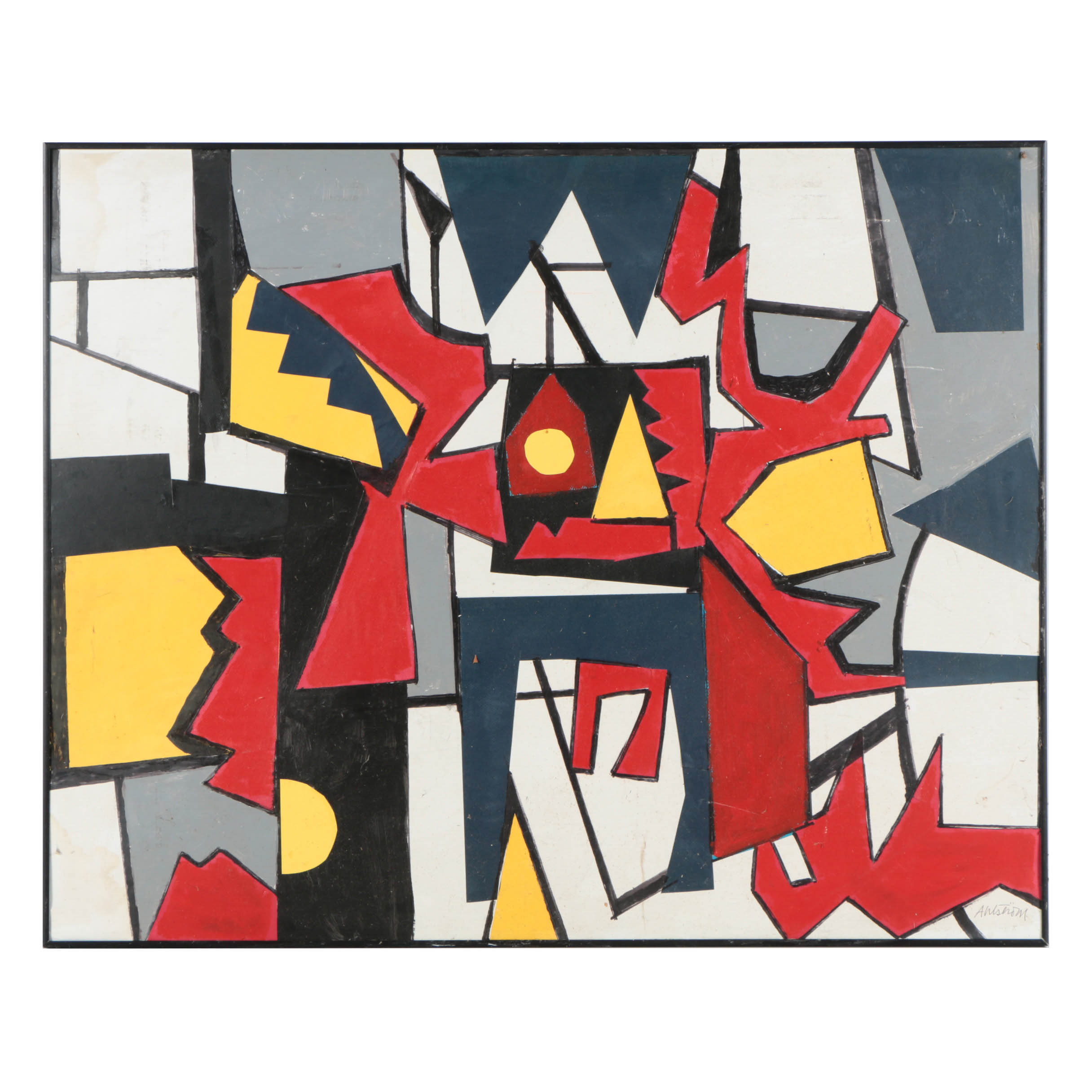 Ronald Ahlström Mixed Media Collage on Board "Untitled"