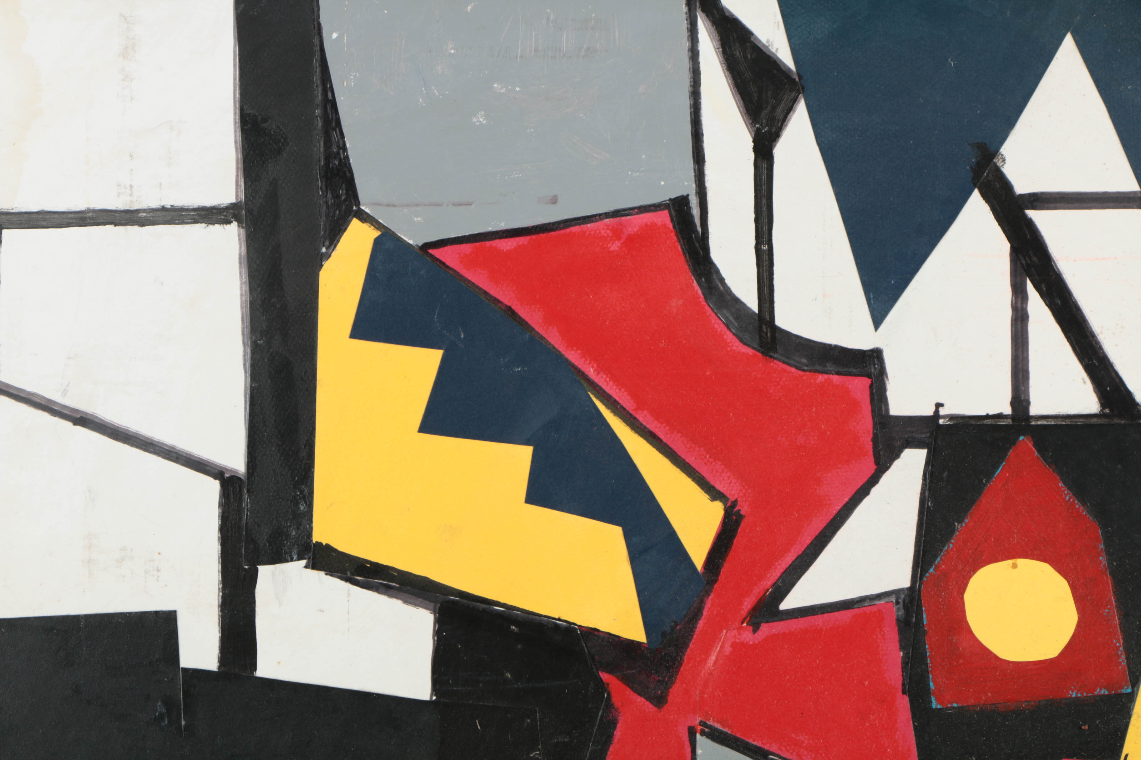 Ronald Ahlström Mixed Media Collage on Board "Untitled"