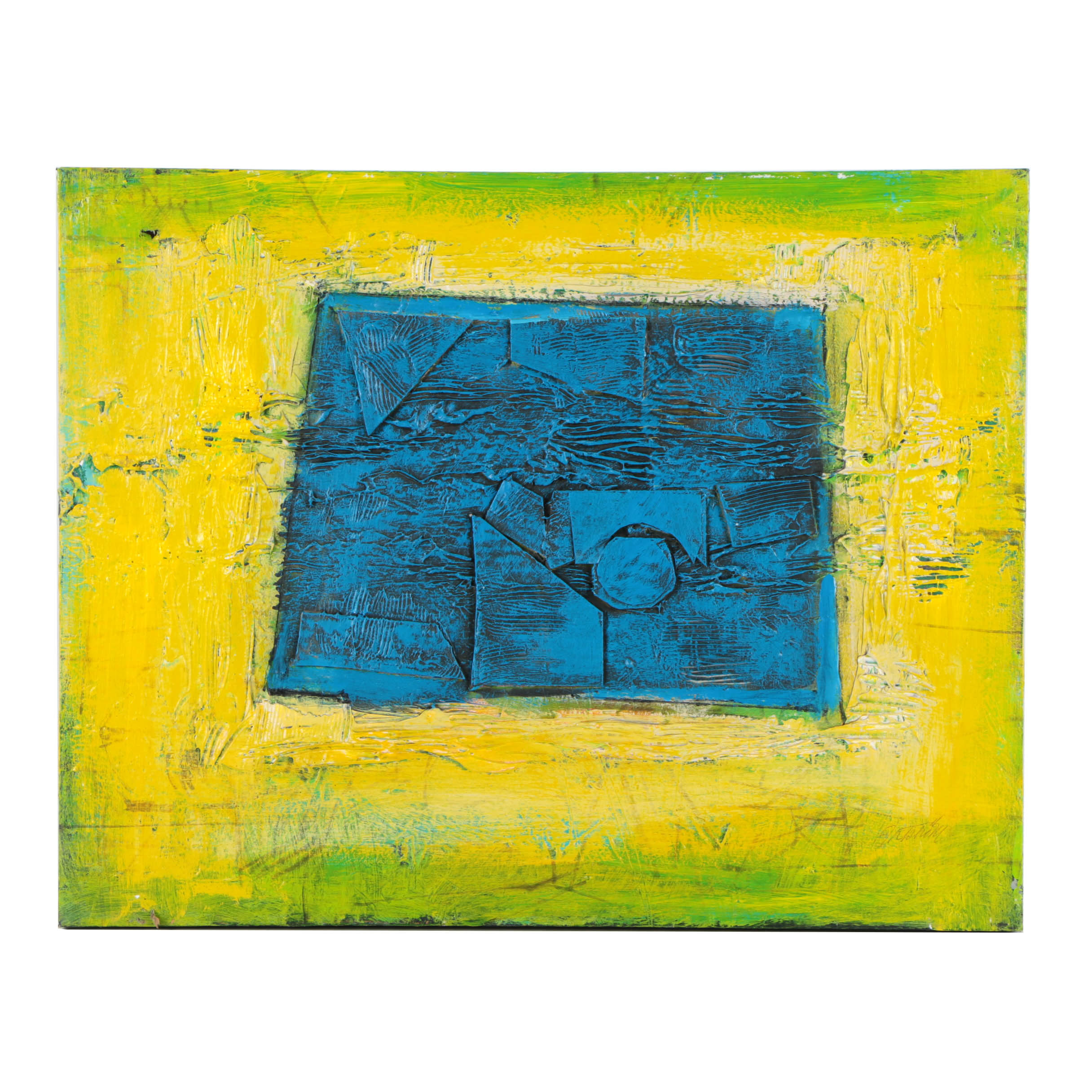 Ronald Ahlström Mixed Media on Canvas of Geometric Forms