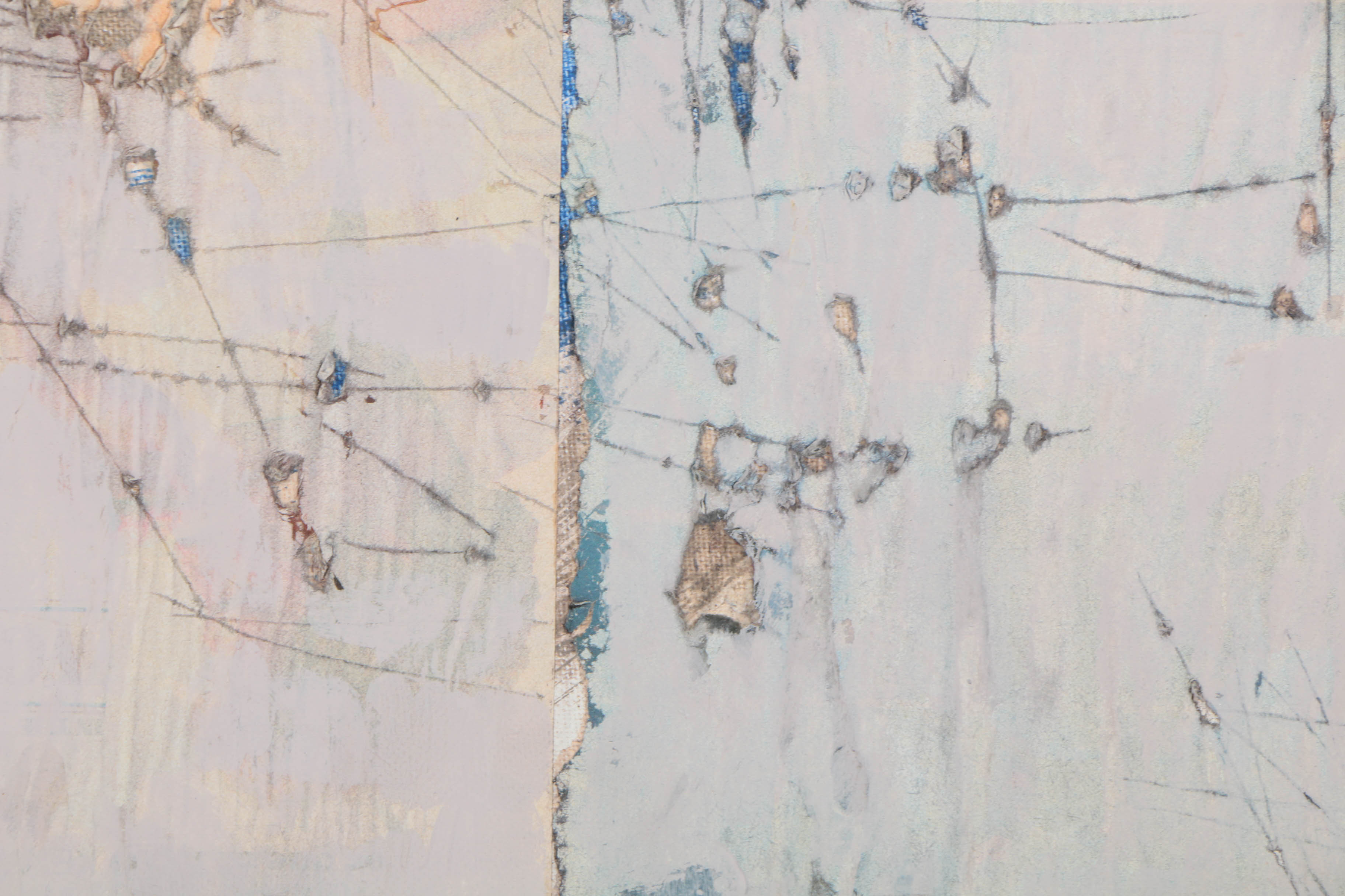 Ronald Ahlström Mixed Media Collage on Board of Abstract Composition