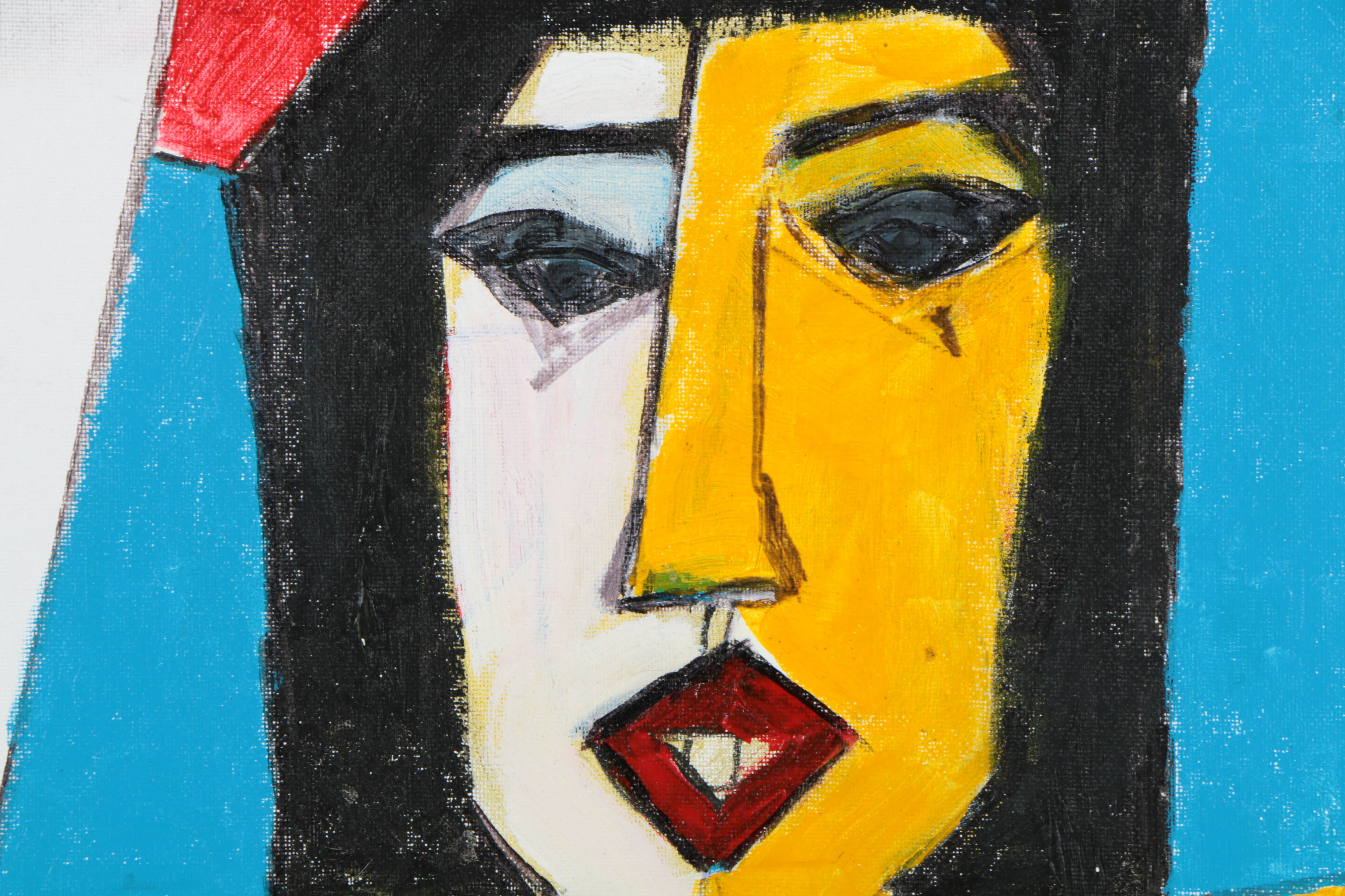 Ronald Ahlström Ink and Acrylic on Canvas Board "Untitled"