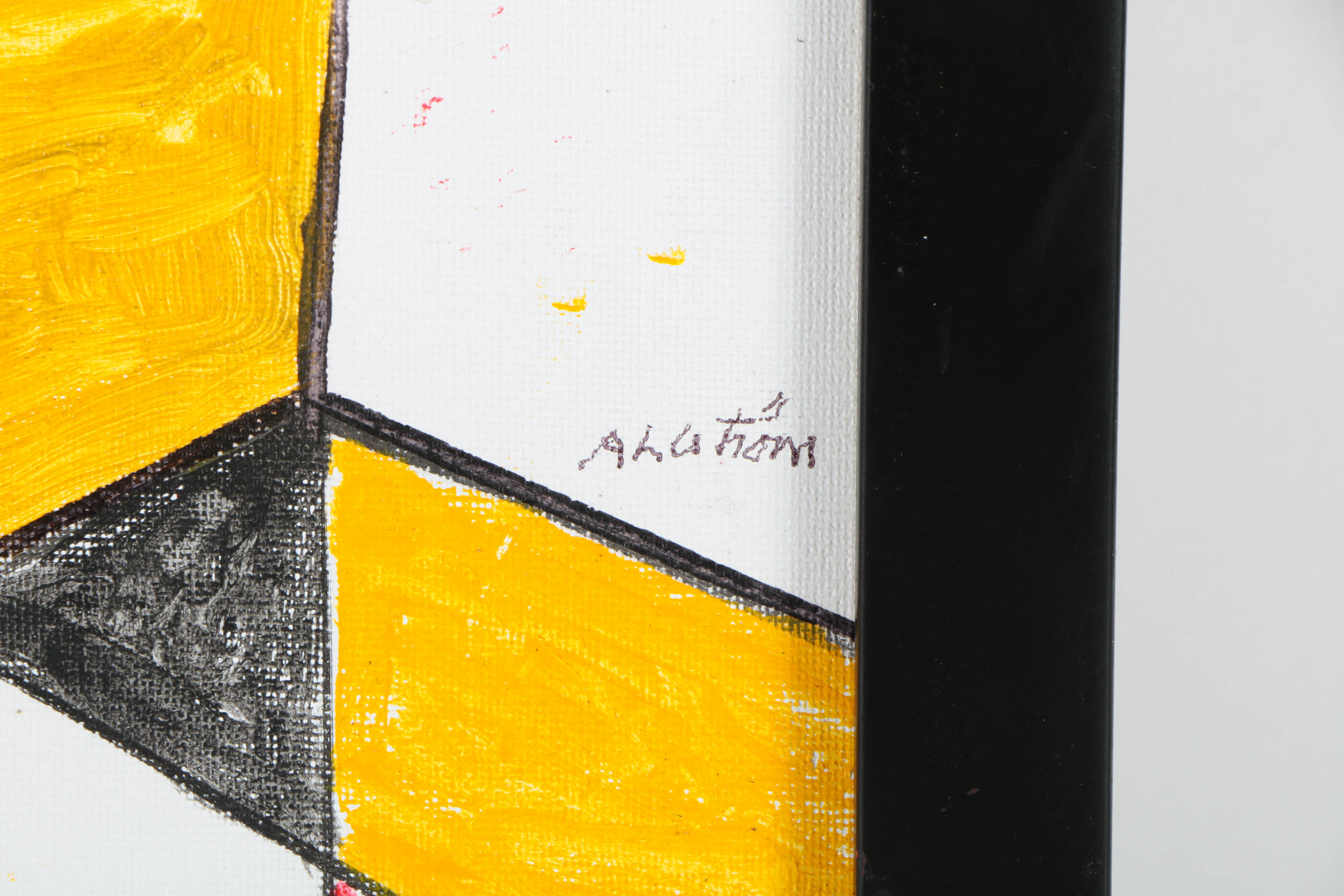 Ronald Ahlström Ink and Acrylic on Canvas Board "Untitled"