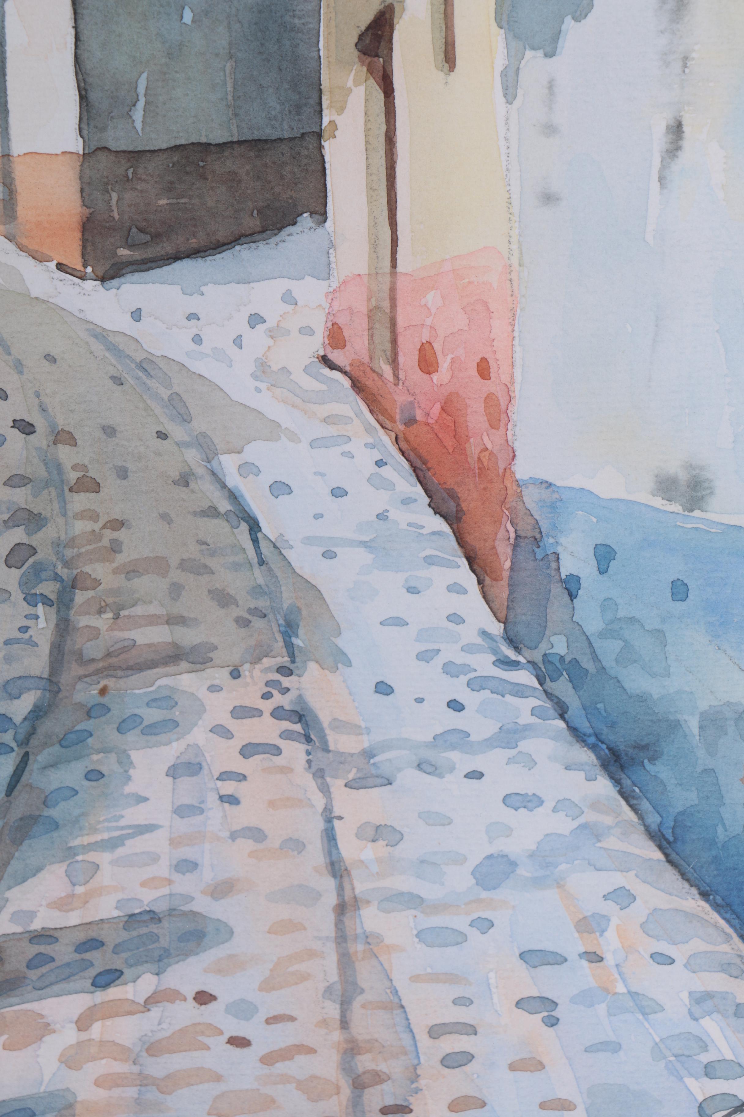 Vintage Watercolor Paintings on Paper of Mission Style Architecture