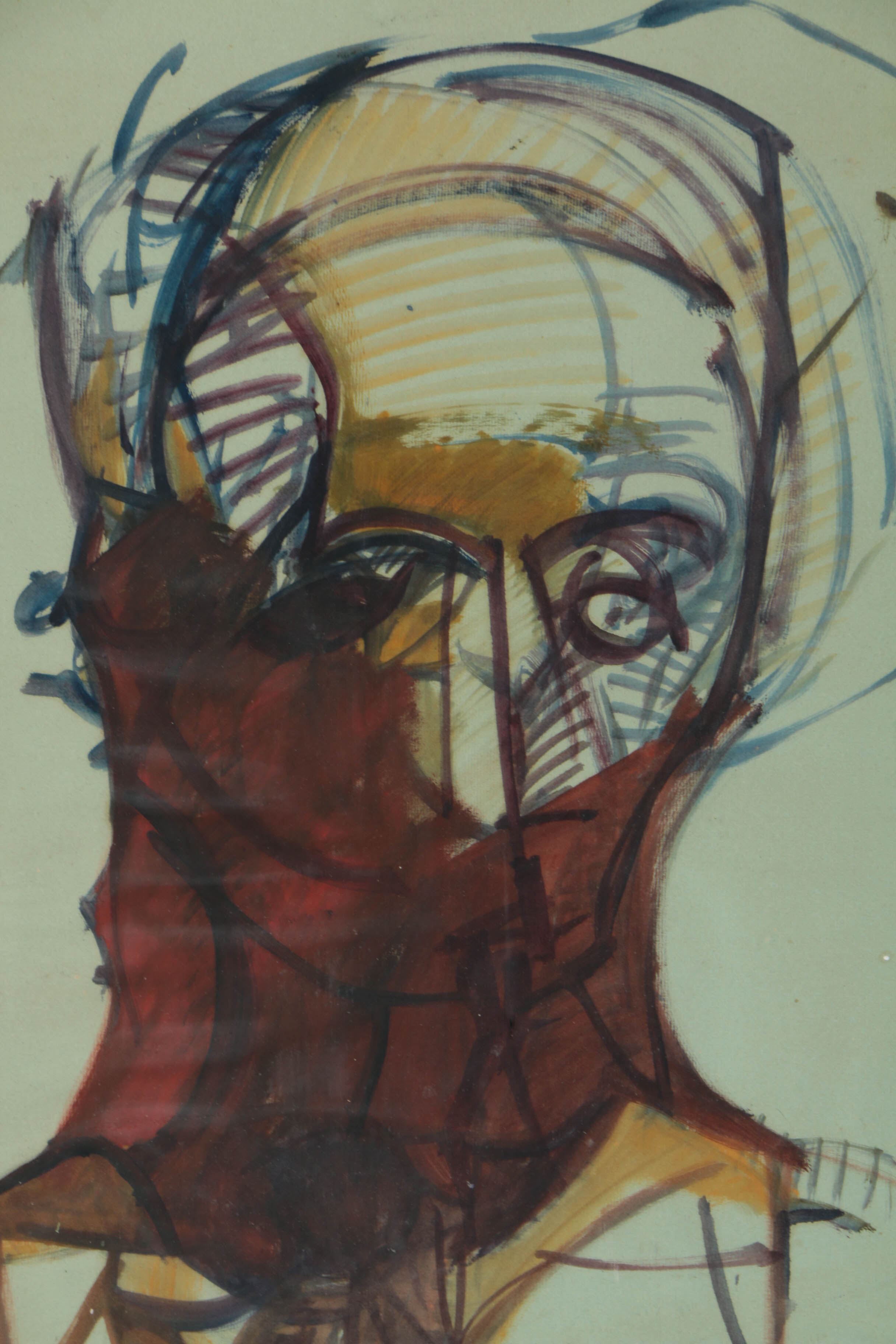 Ronald Ahlström Oil Painting on Paper "Head"