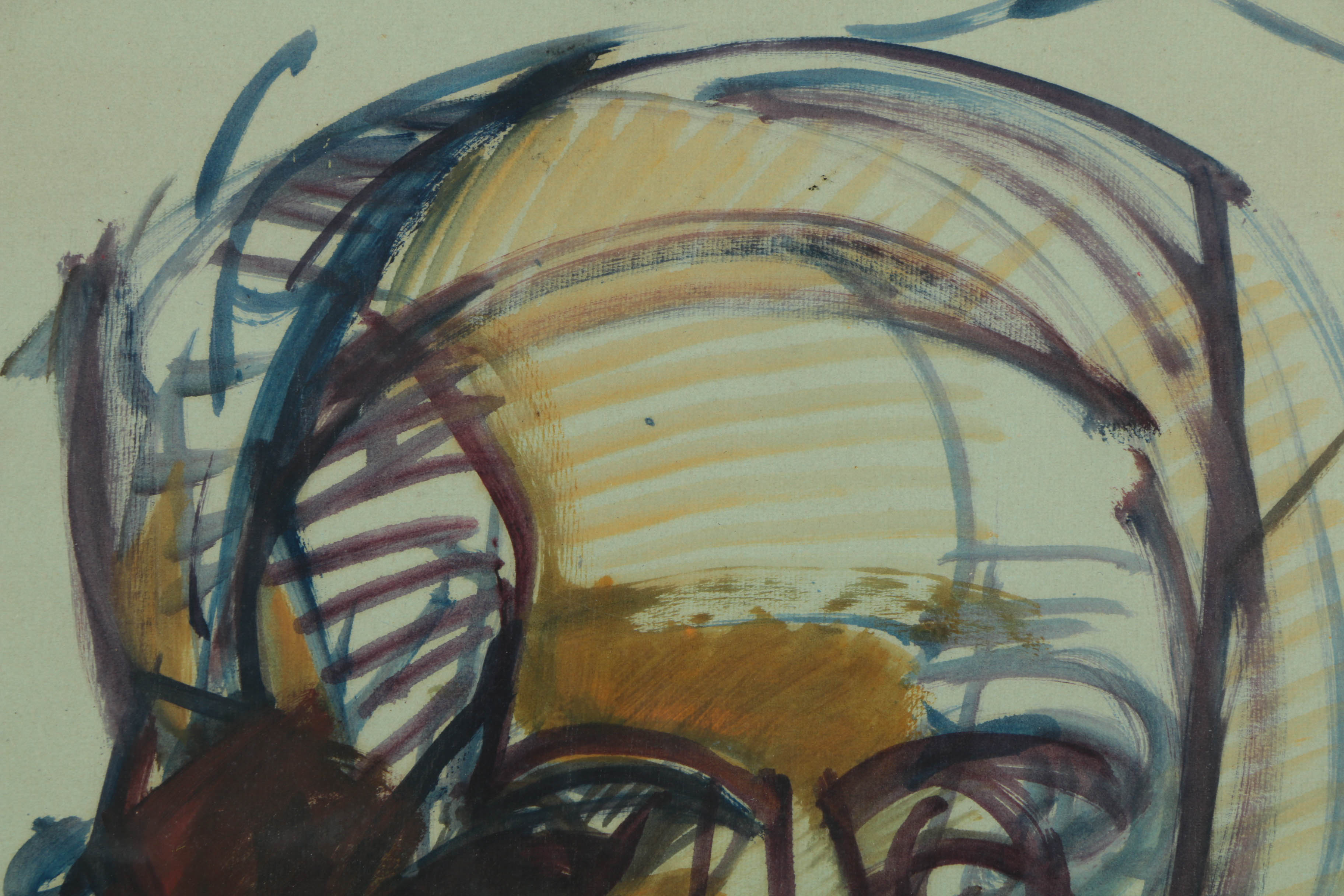 Ronald Ahlström Oil Painting on Paper "Head"