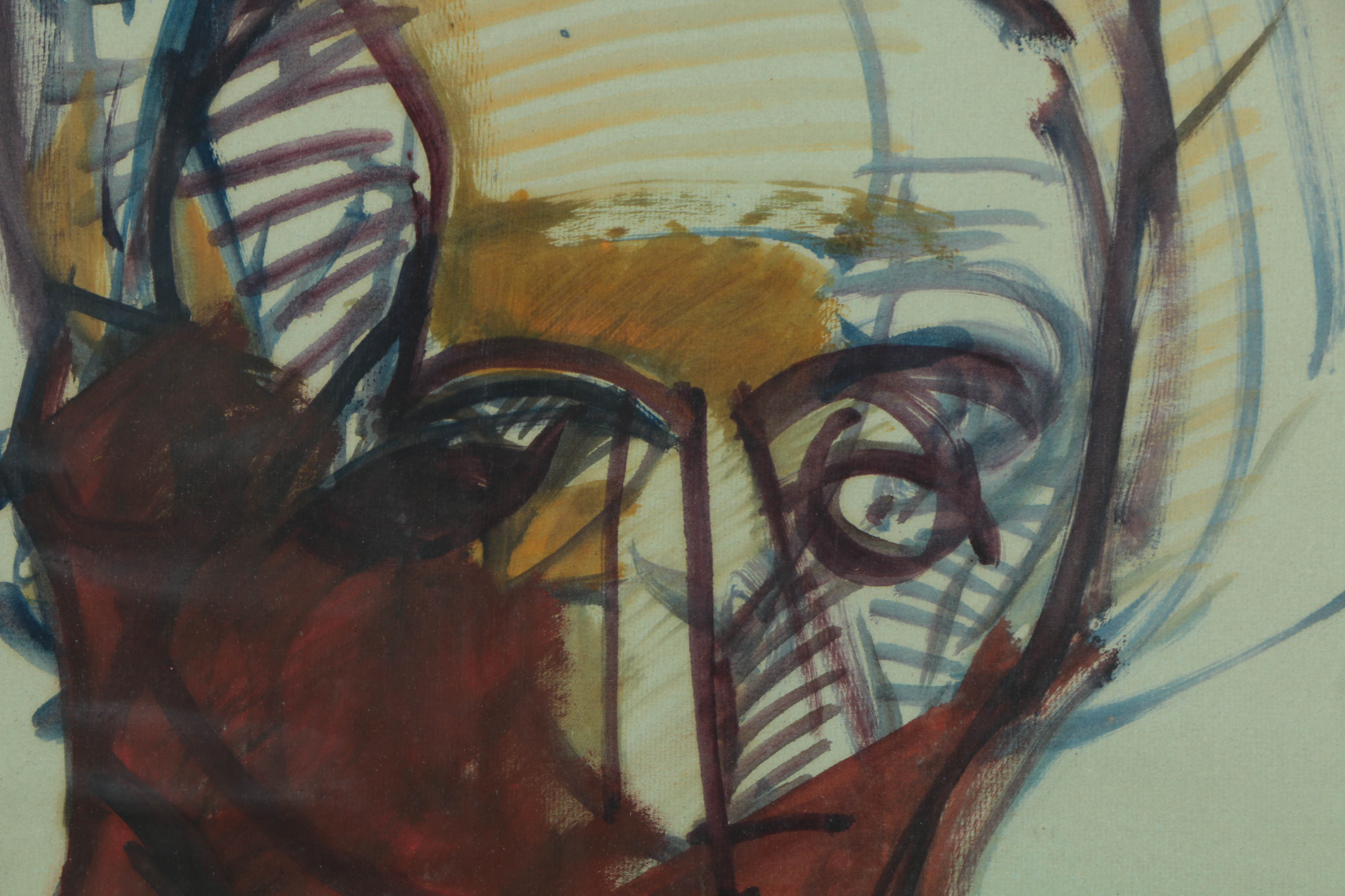 Ronald Ahlström Oil Painting on Paper "Head"