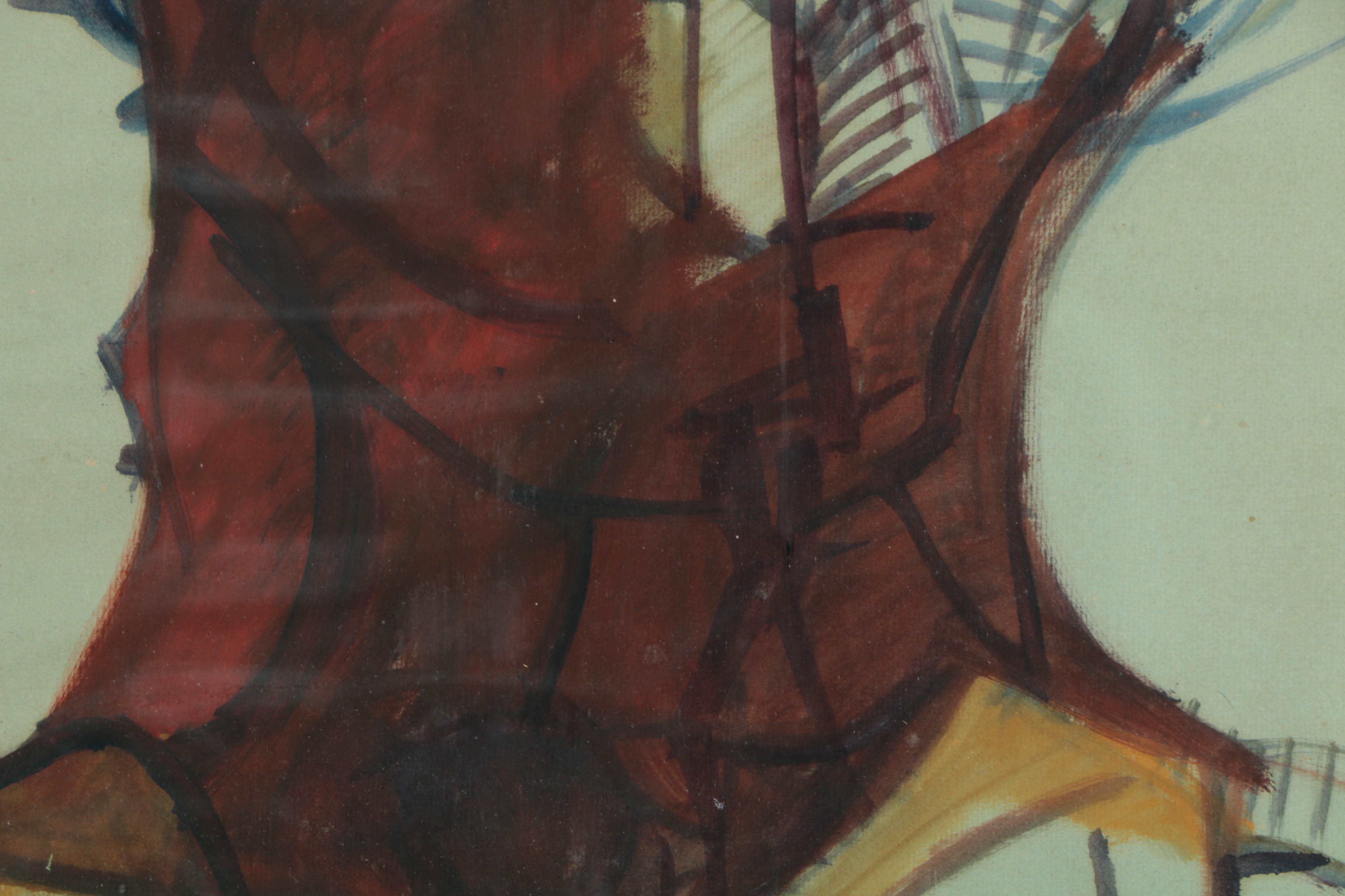 Ronald Ahlström Oil Painting on Paper "Head"