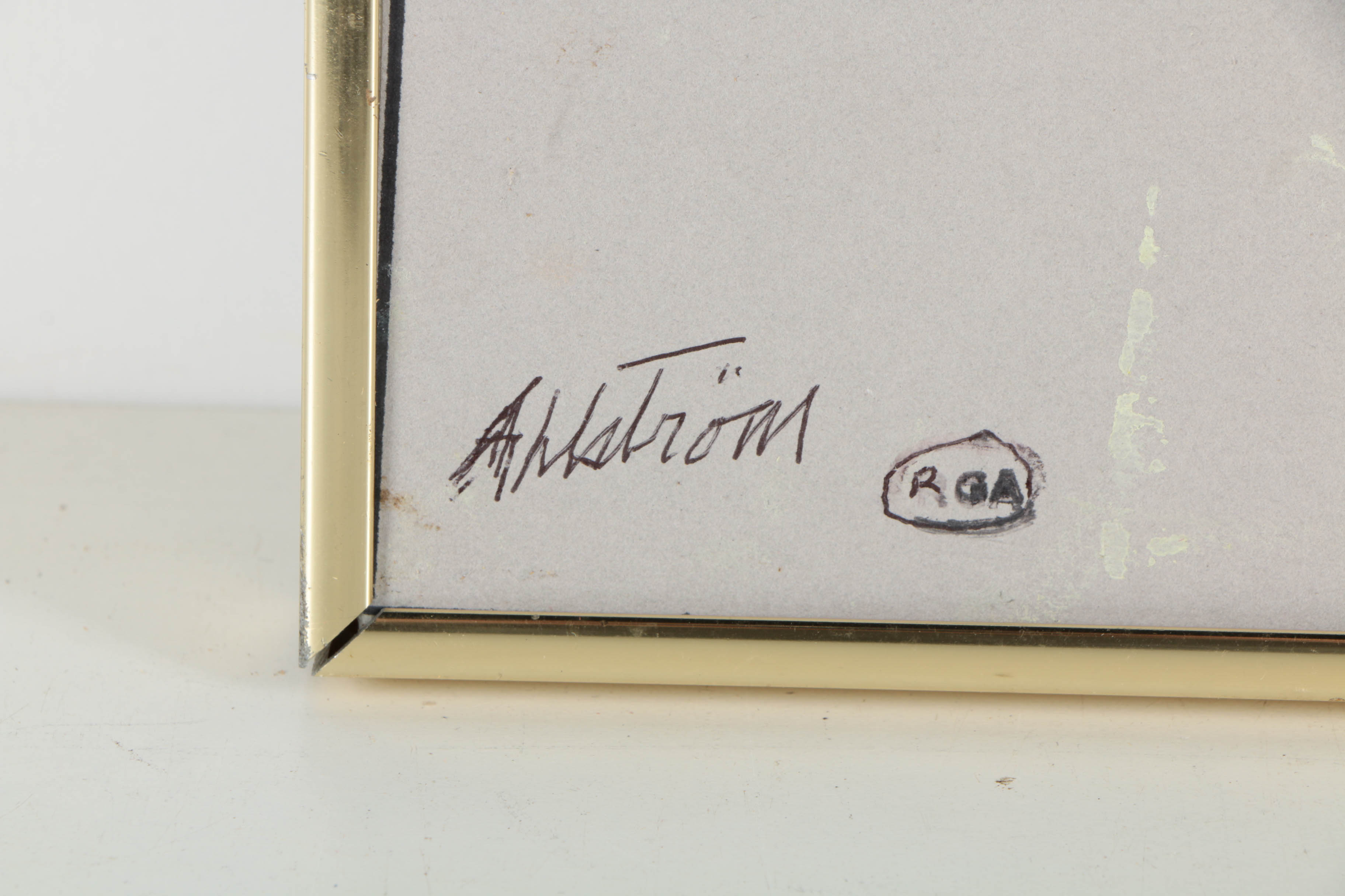 Ronald Ahlström Abstract Mixed Media Collage on Canvas Board