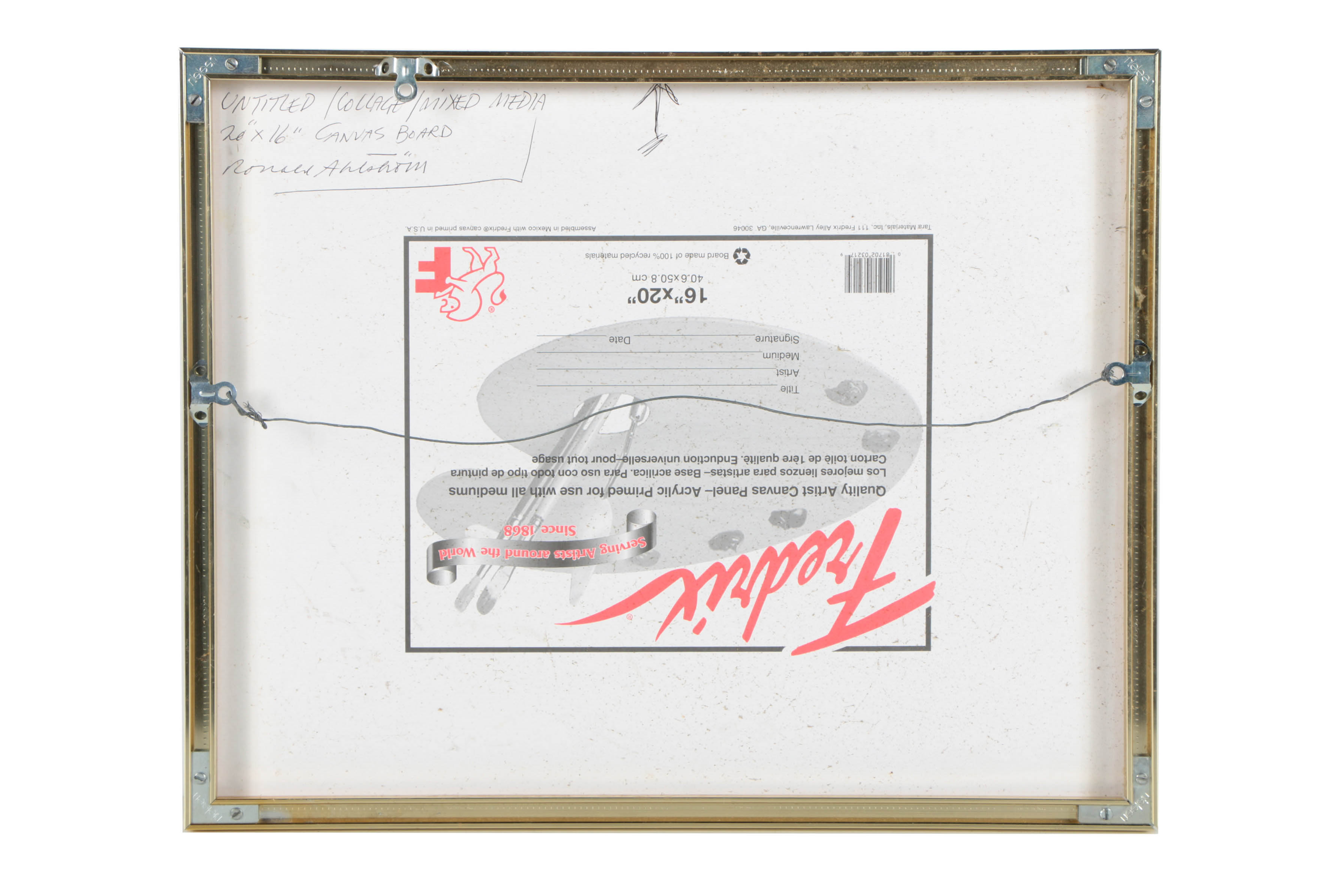 Ronald Ahlström Abstract Mixed Media Collage on Canvas Board