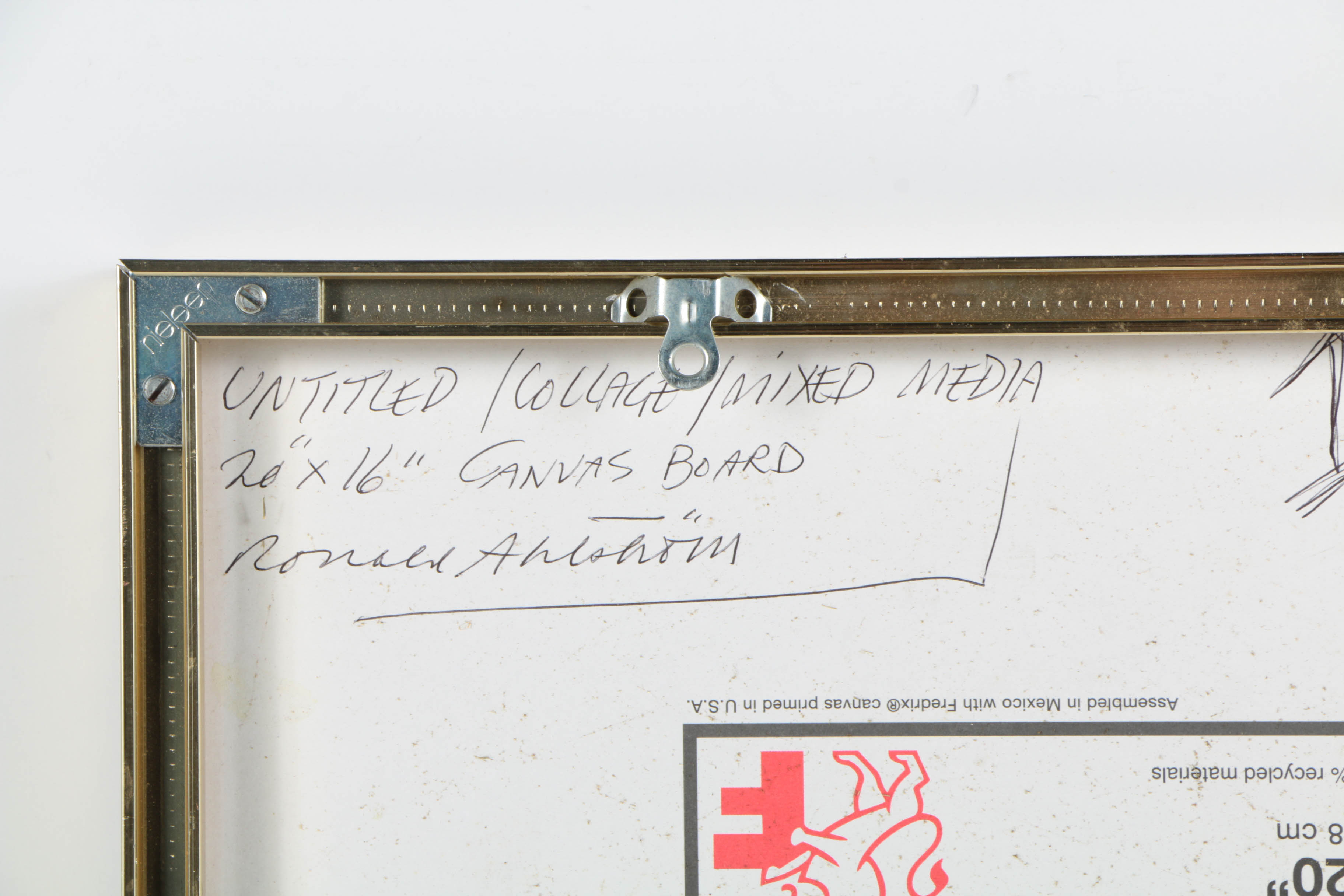 Ronald Ahlström Abstract Mixed Media Collage on Canvas Board