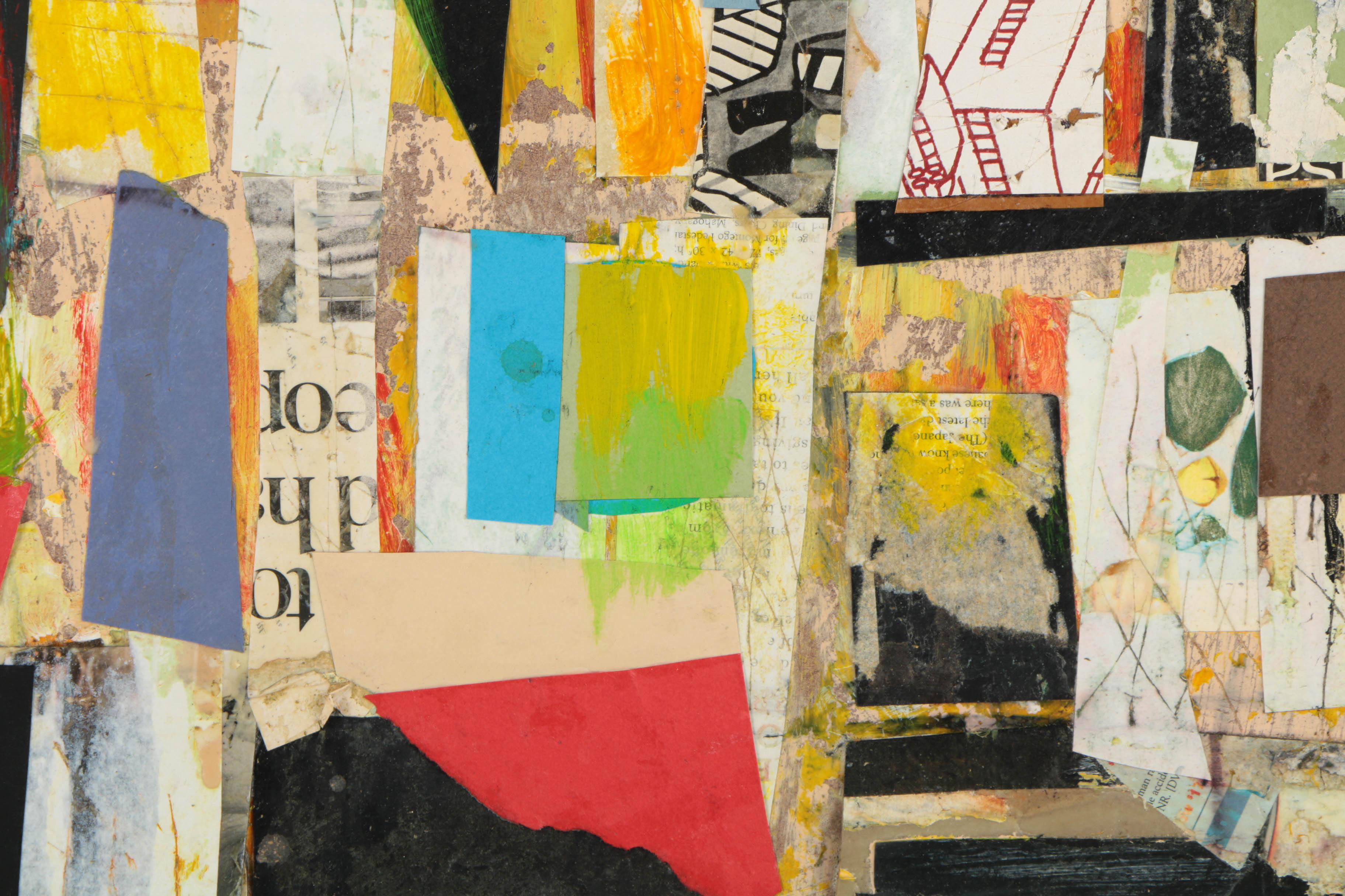 Ronald Ahlström Abstract Mixed Media Collage on Board "Untitled"