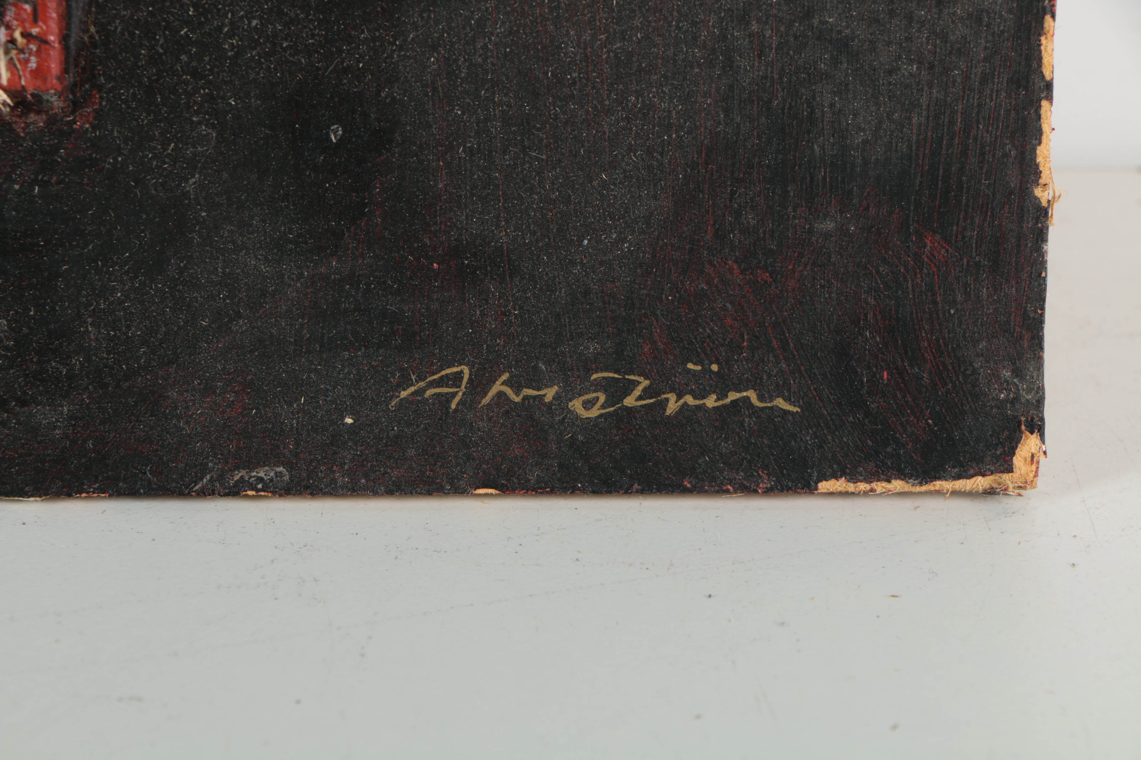 Ronald Ahlström Mix Media Collage on Board with Found Objects