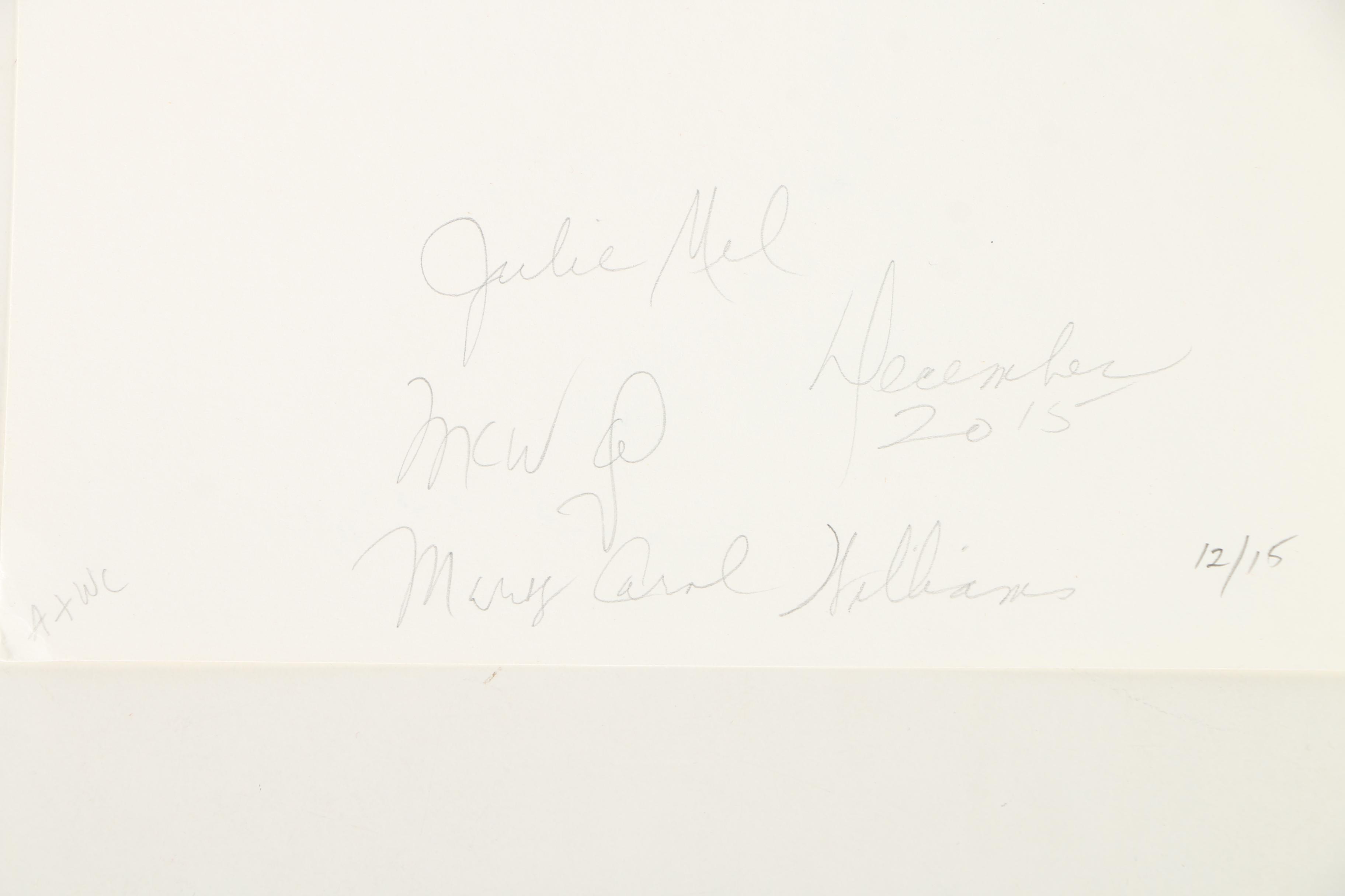 Mary Carol Williams Paintings "Jazzy Jubilee", "Julie Mel", and "Windy Autumn"