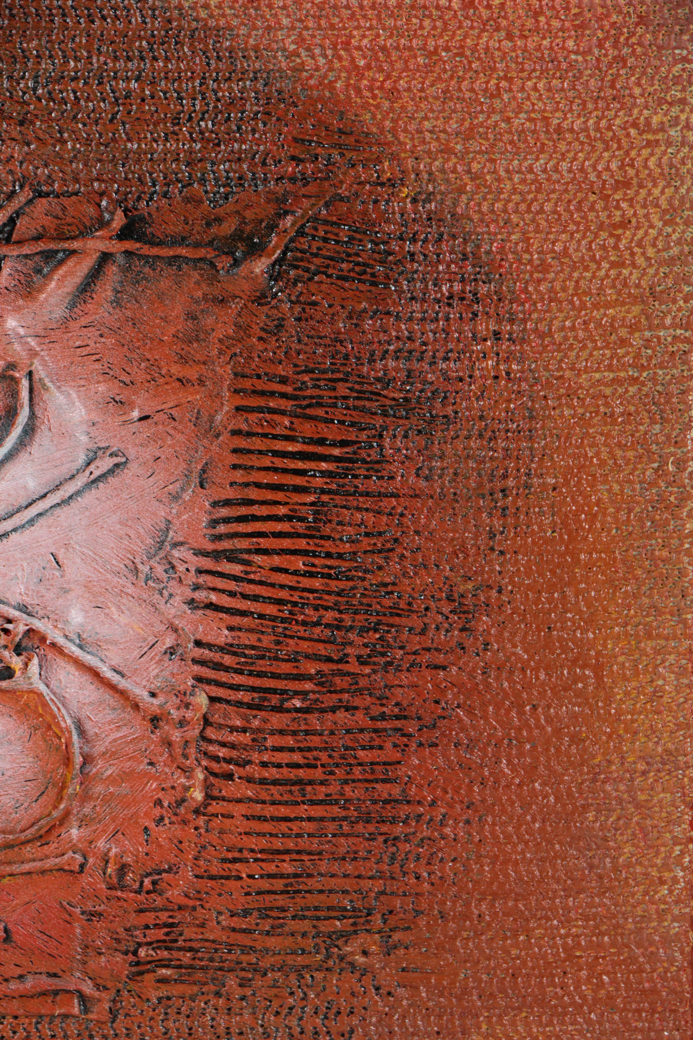 Pair of Ronald Ahlström Mixed Media Collage on Board Abstract Scene