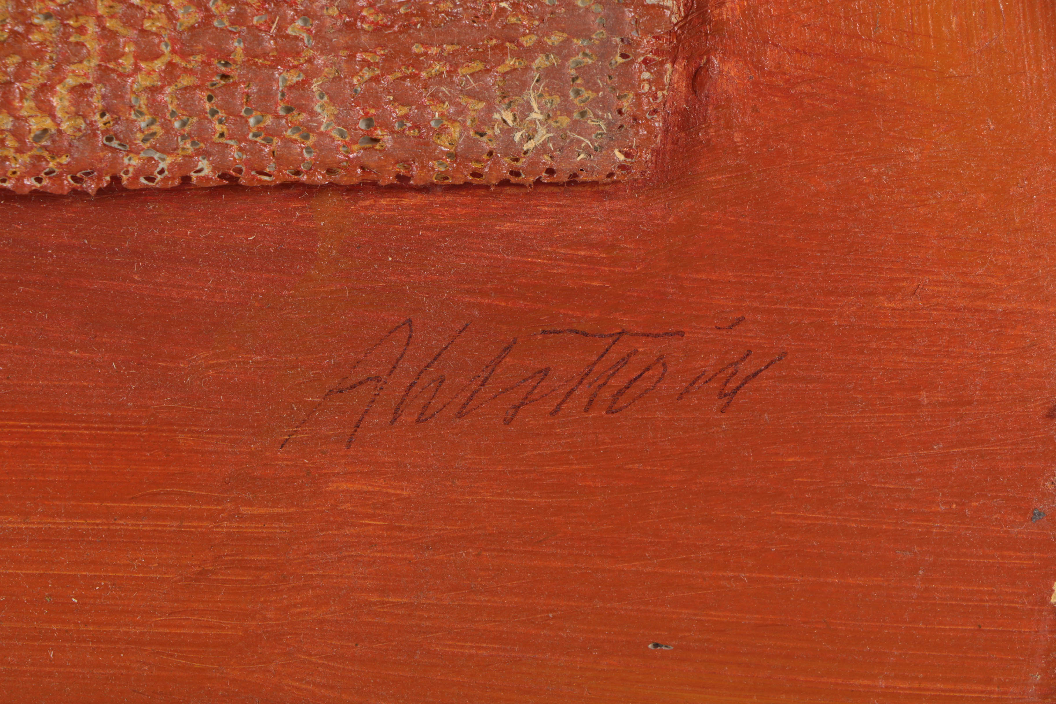 Pair of Ronald Ahlström Mixed Media Collage on Board Abstract Scene