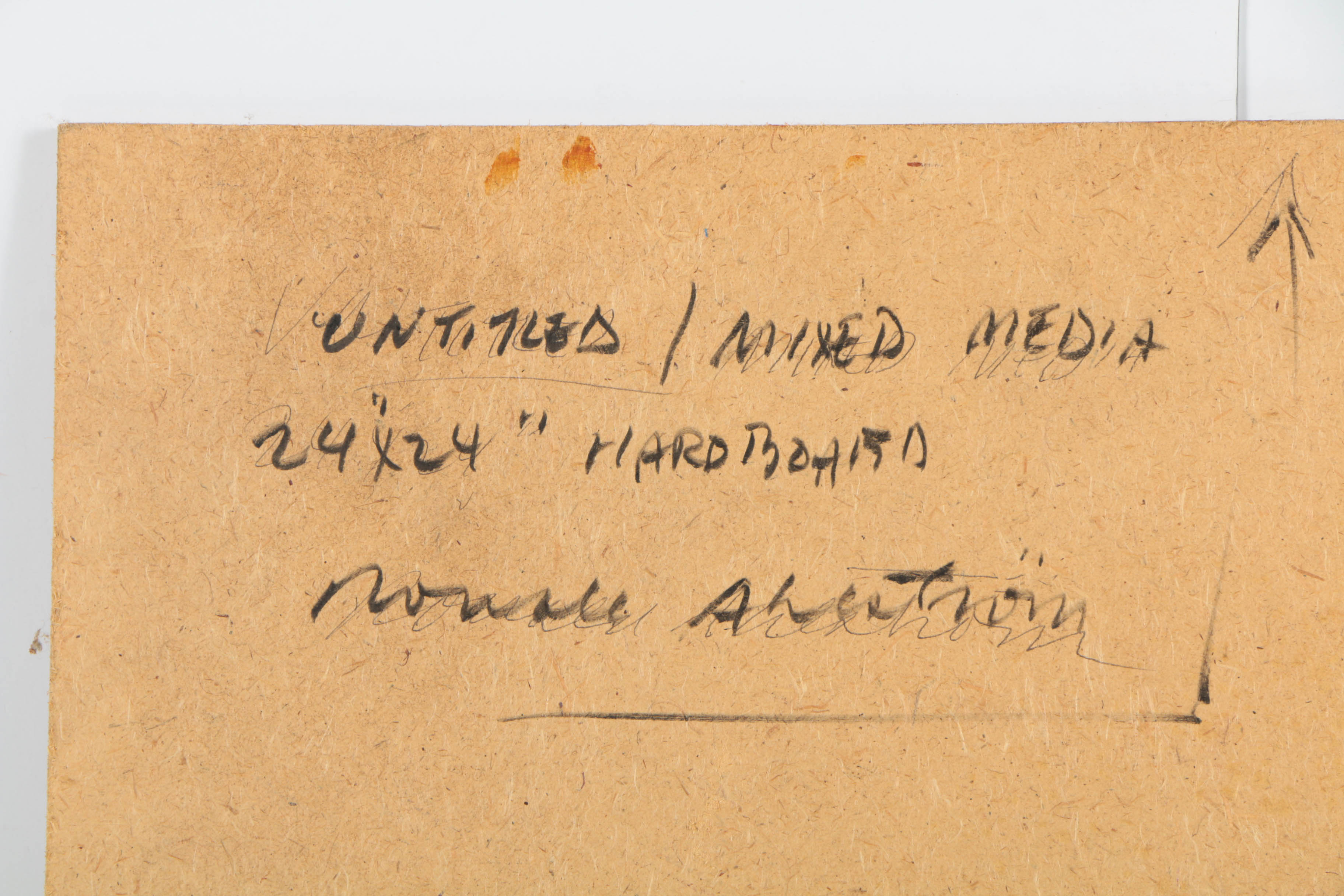 Pair of Ronald Ahlström Mixed Media Collage on Board Abstract Scene