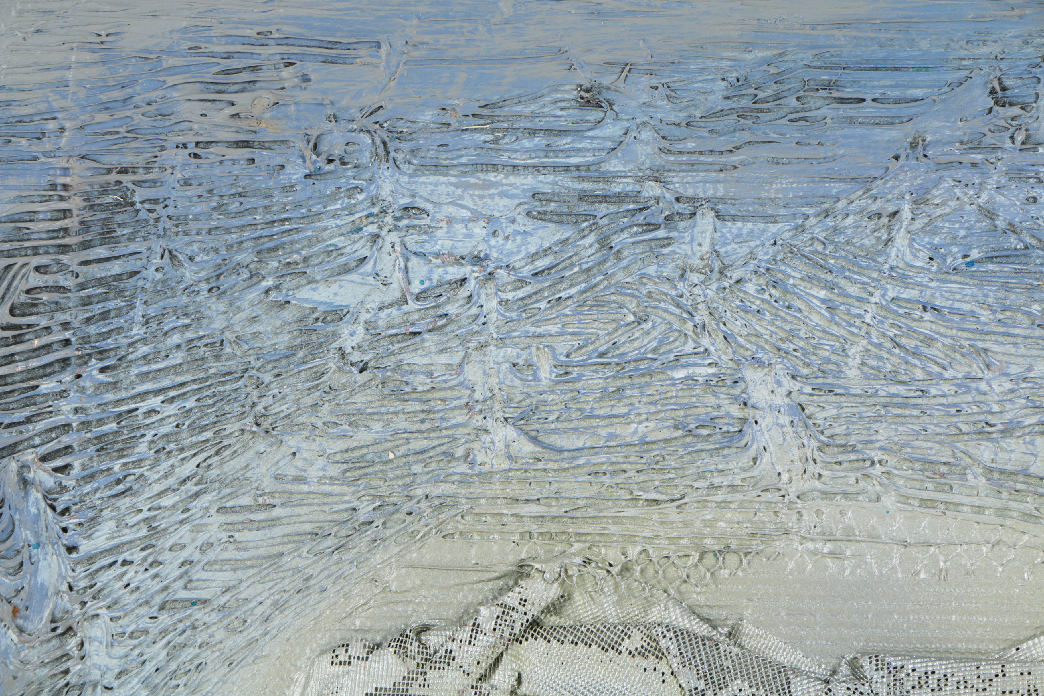 Pair of Ronald Ahlström Mixed Media Collage on Board Abstract Scene