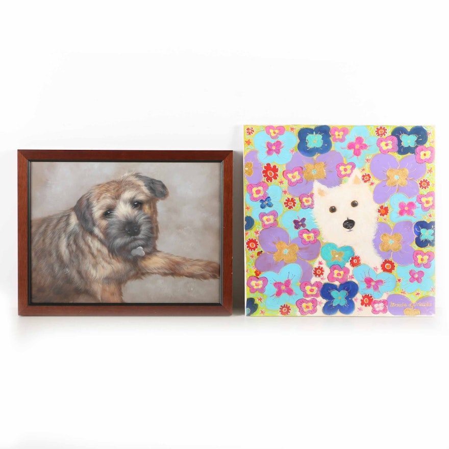 Two Original Paintings of Dogs