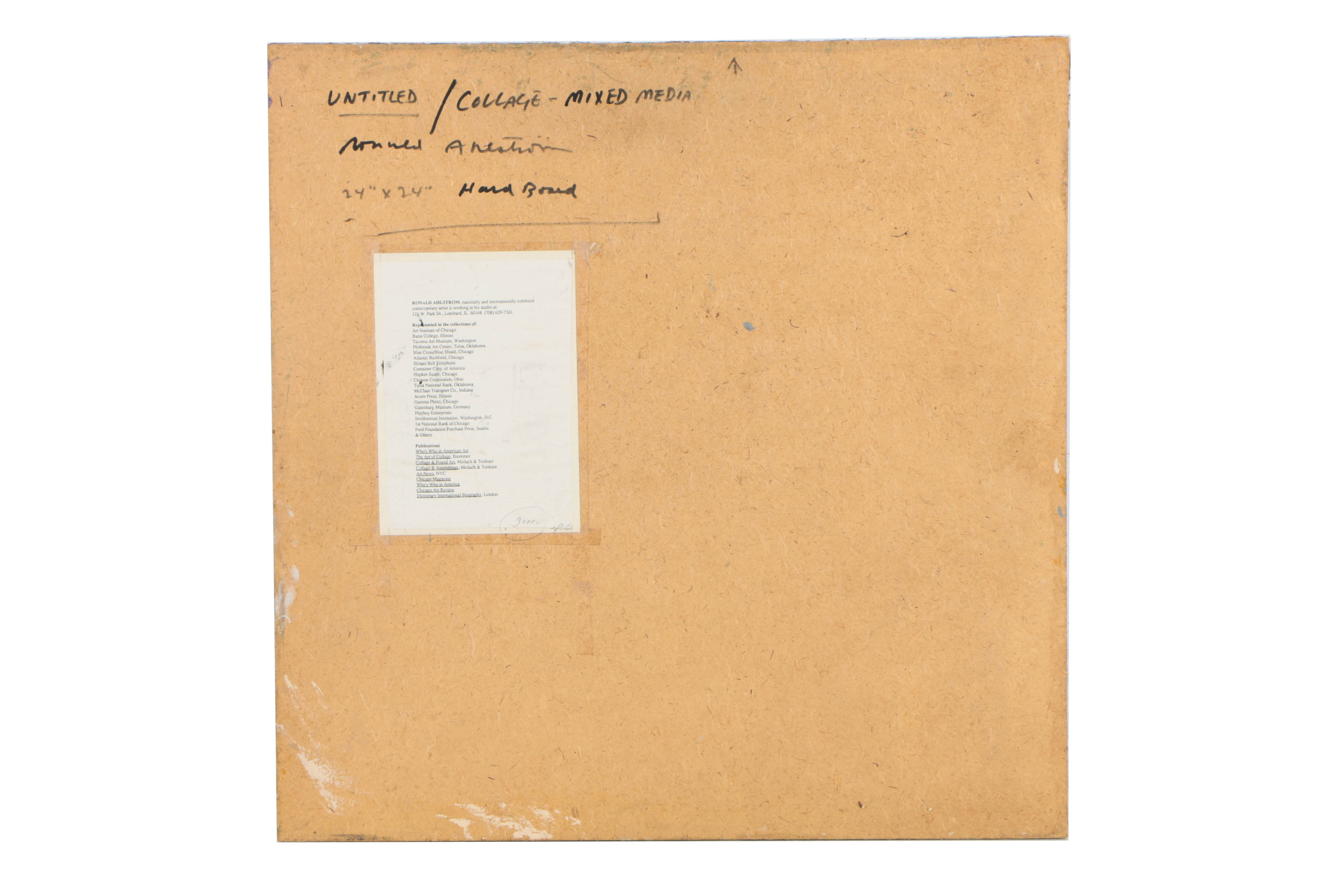 Ronald Ahlström Various Mixed Media Collages on Board "Untitled"