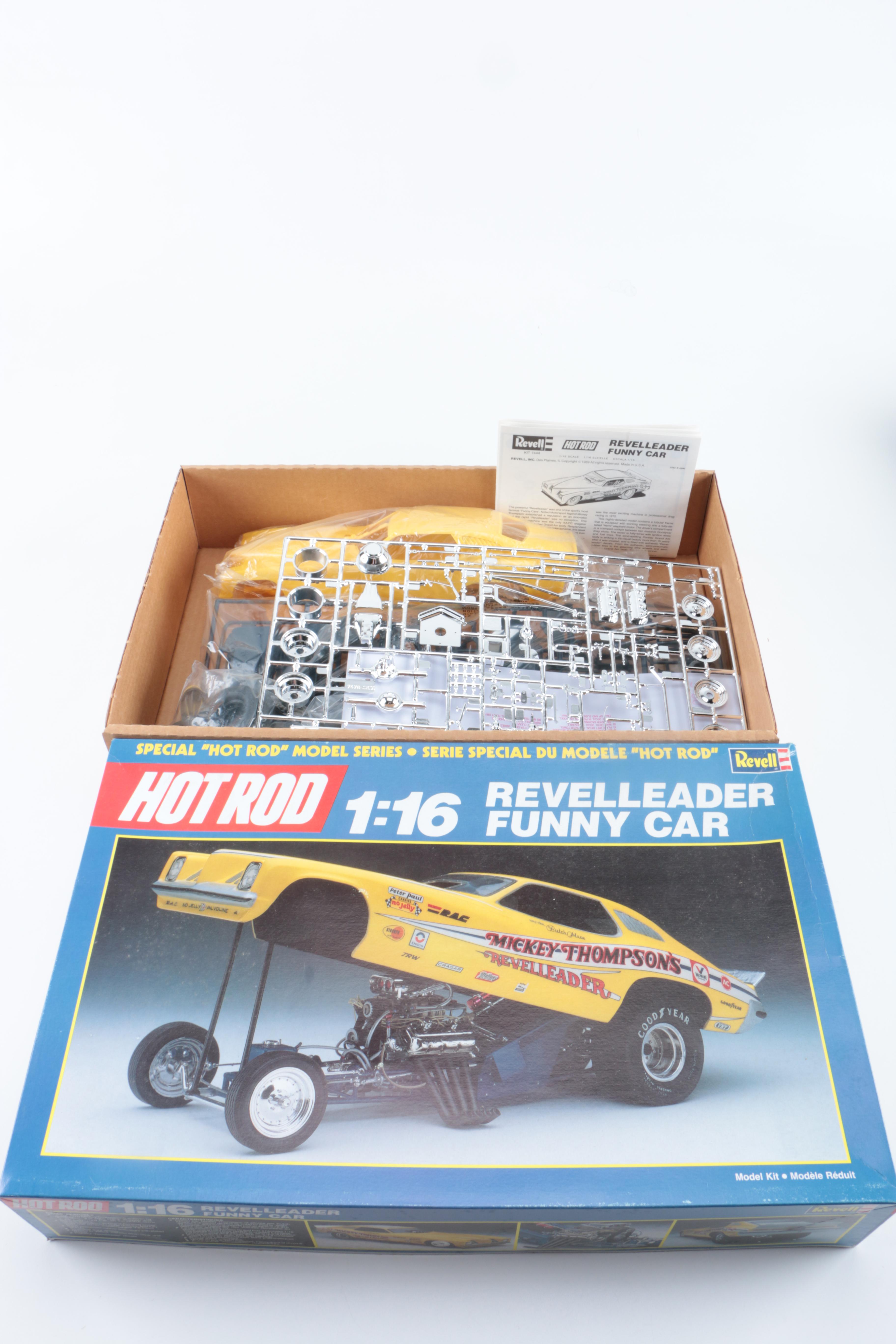 1970s Revelleader Funny Car and MPC 10th Anniversary Firebird 1:16 Model Kits