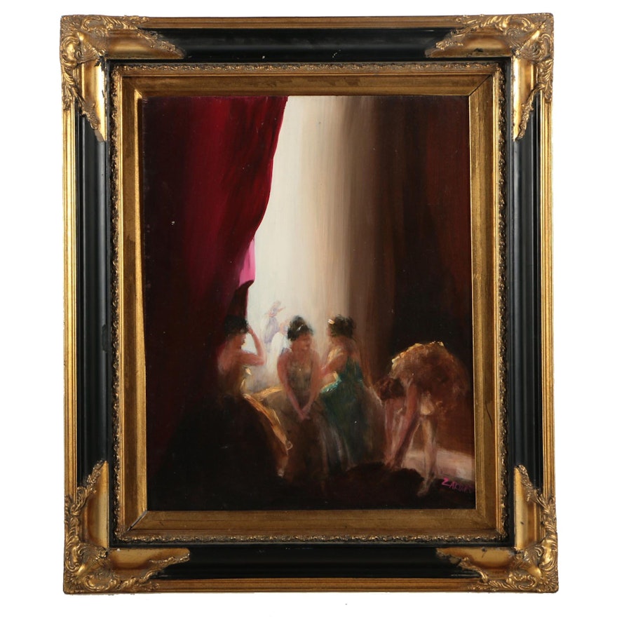 Oil Painting of Dancers on Board