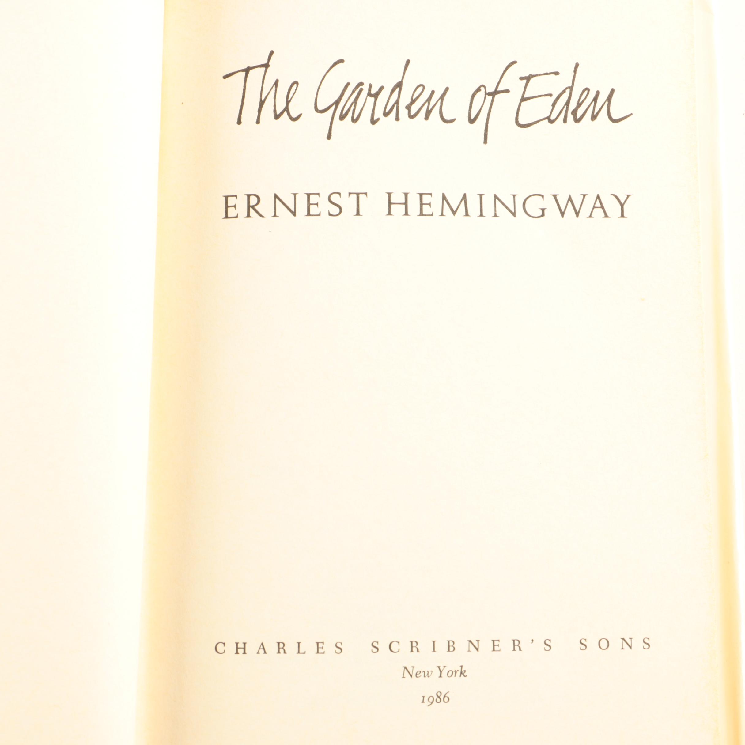 1986 "The Garden of Eden" by Ernest Hemingway