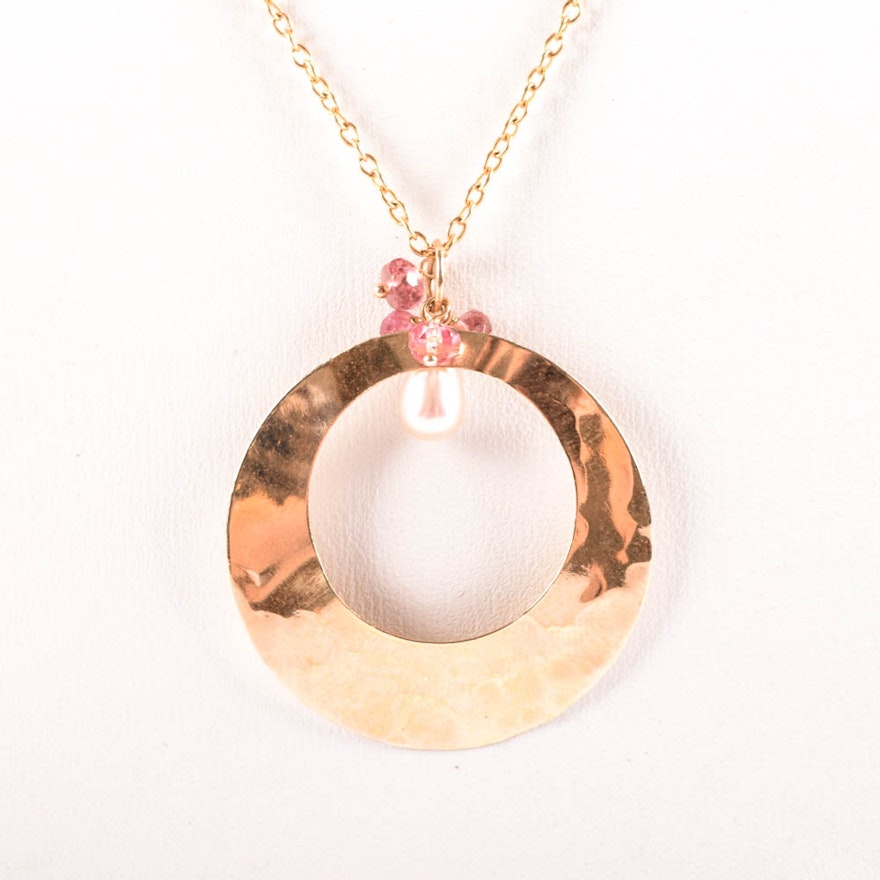 14K Yellow Gold Zoe B Disc Necklace