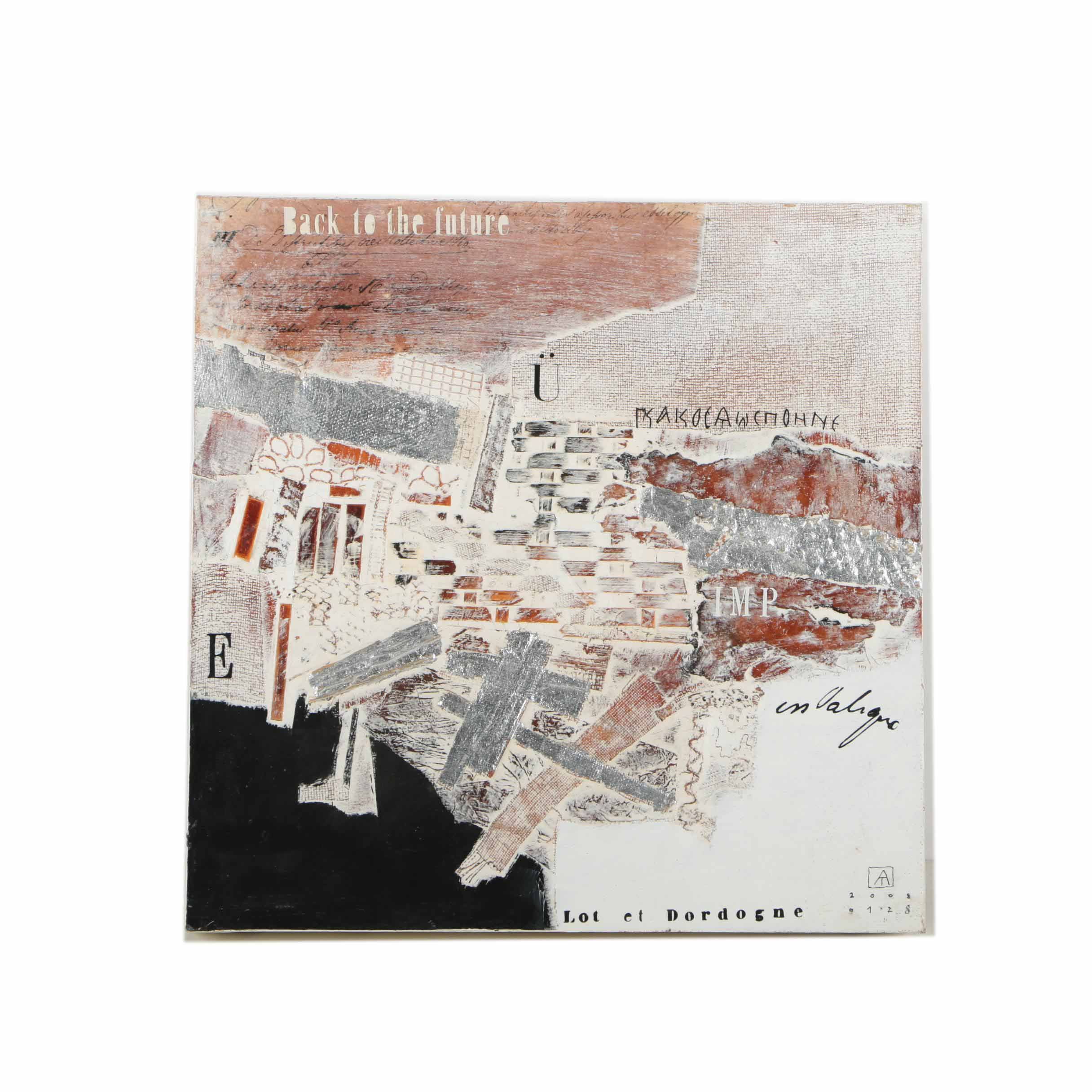 Ajtai Tamás Mixed Media Collage "Non Profit Te'zis"