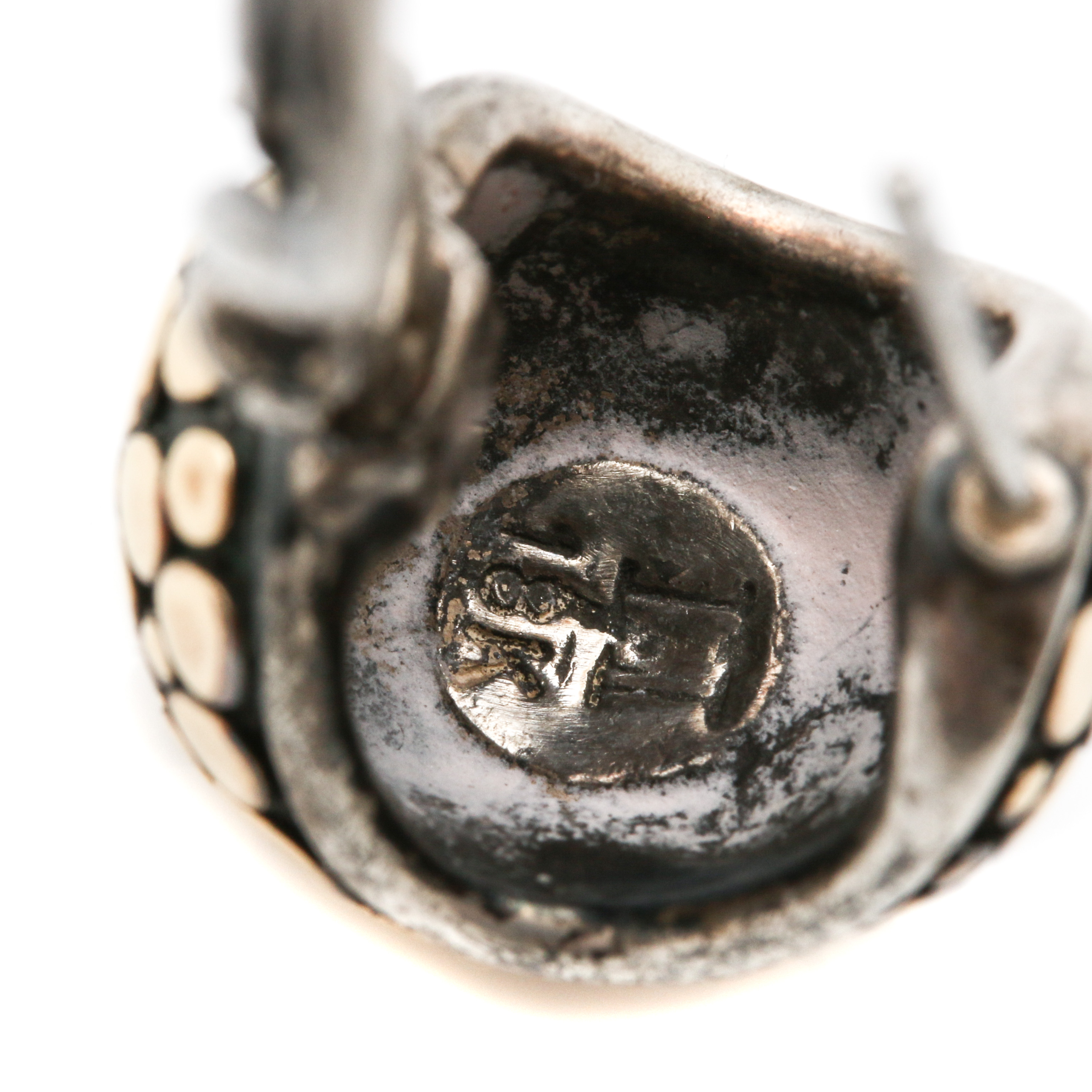 John Hardy "Buddha Belly" Sterling Silver Earrings with 18K Yellow Gold Accents