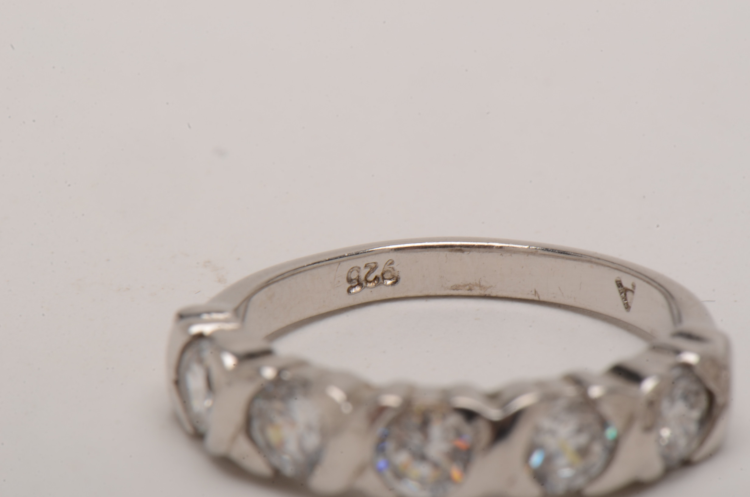 Three Sterling Silver Rings With Cubic Zirconia