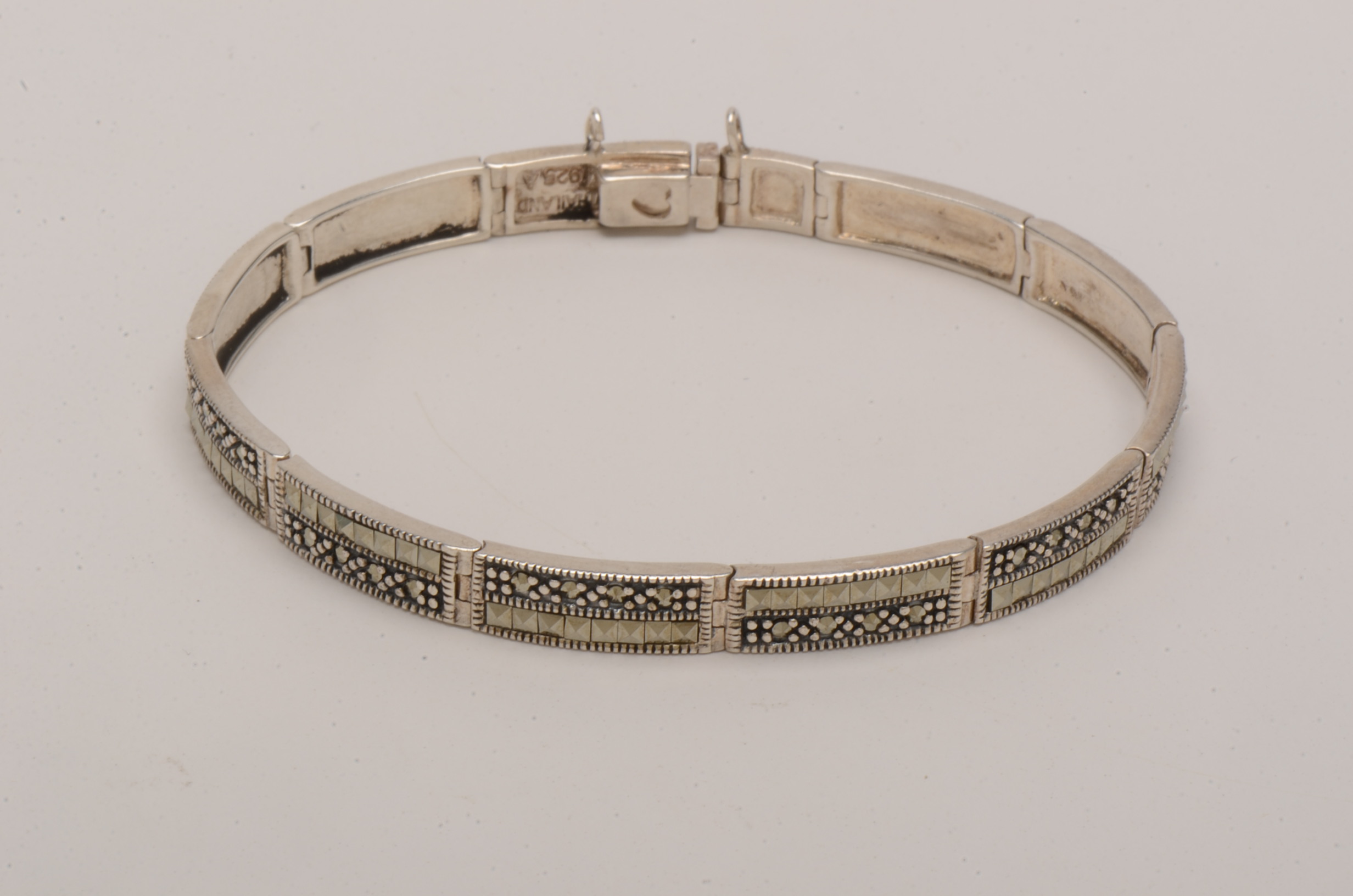 Two Sterling Silver and Marcasite Bracelets