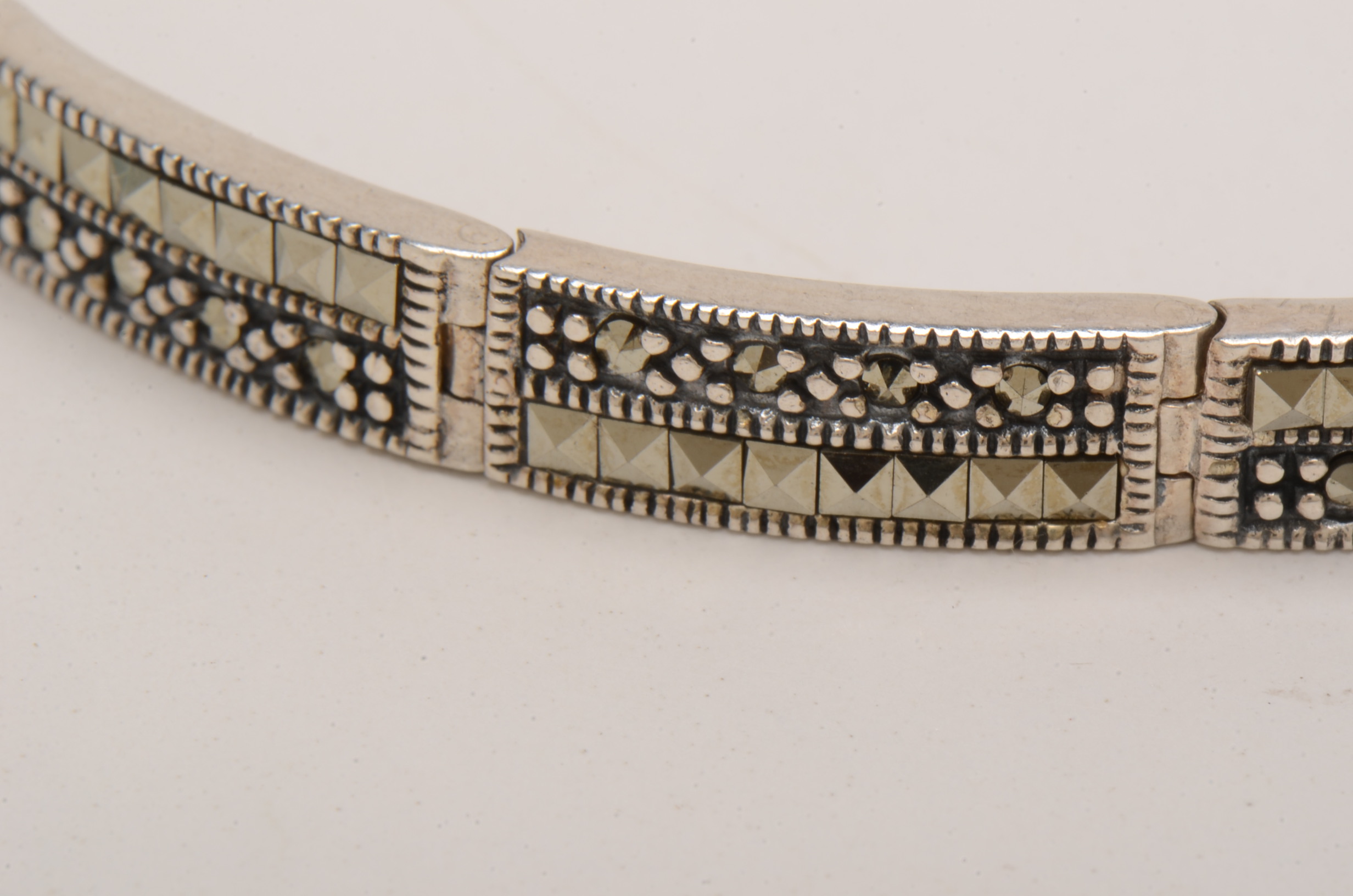 Two Sterling Silver and Marcasite Bracelets