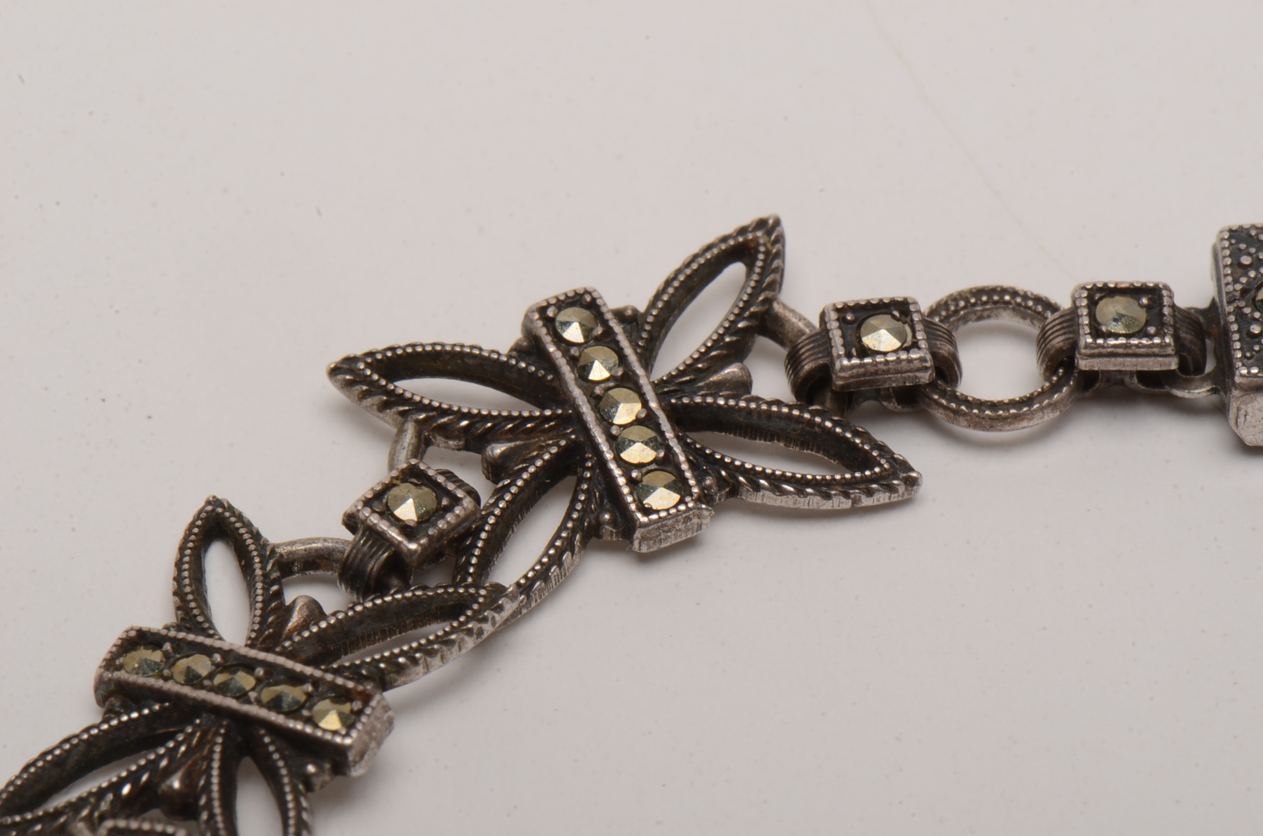 Two Sterling Silver and Marcasite Bracelets