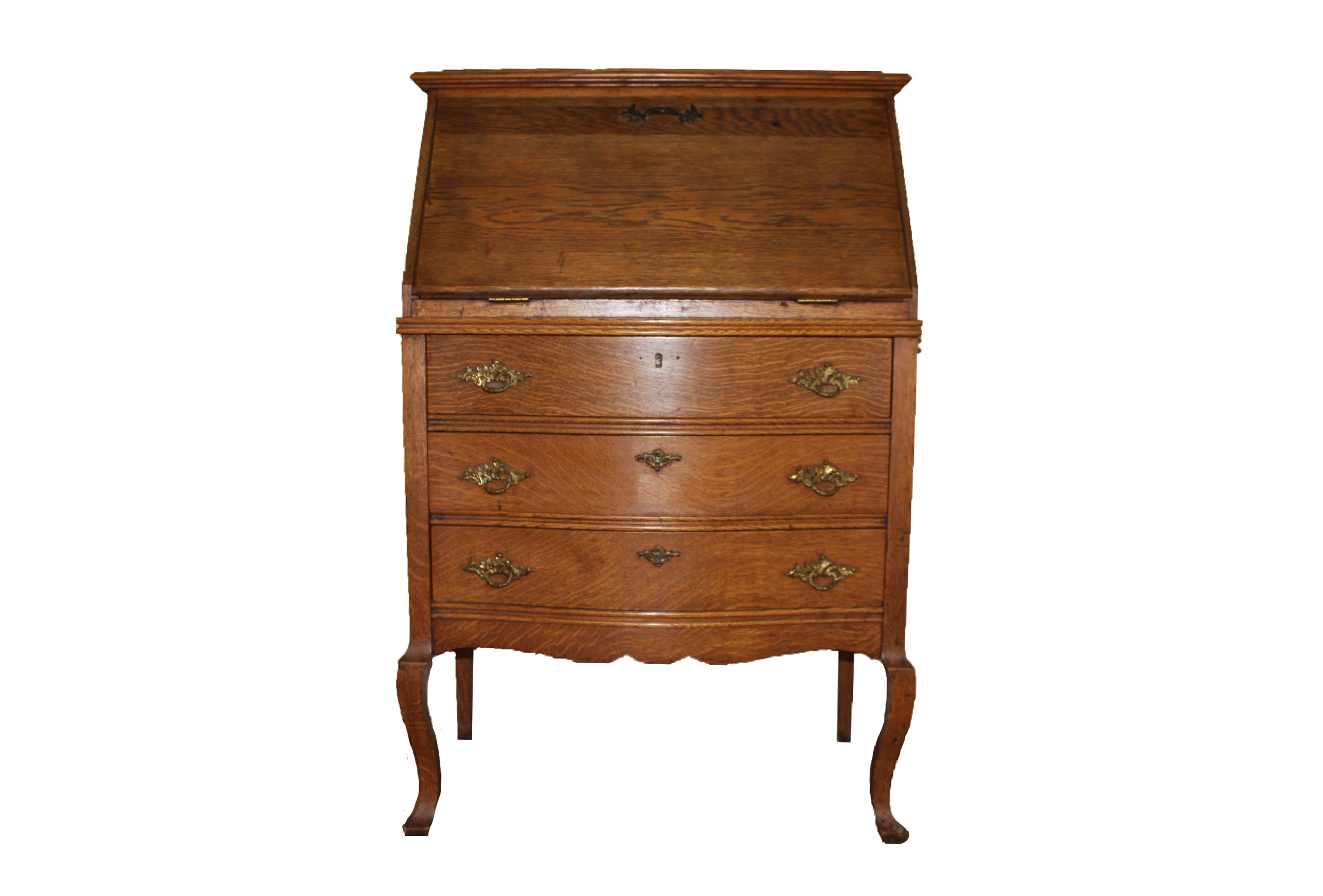 Vintage Oak Slant Front Secretary Desk