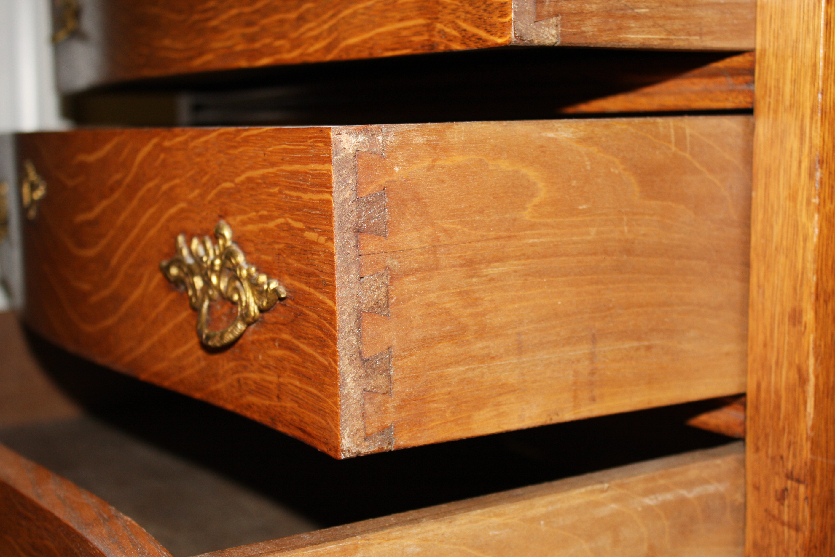 Vintage Oak Slant Front Secretary Desk