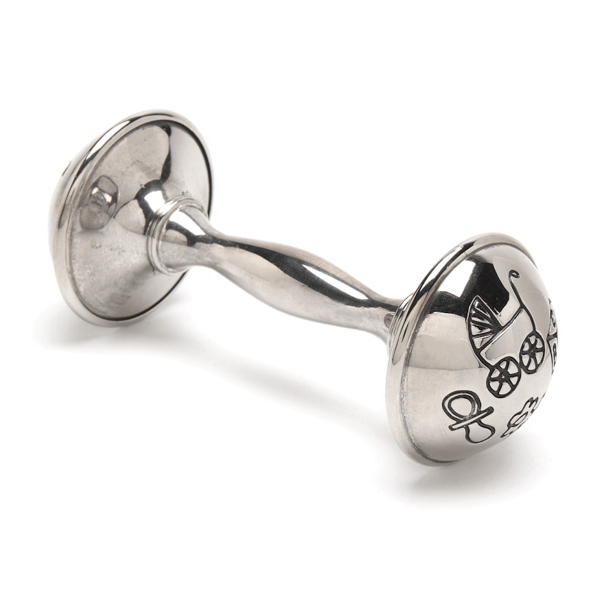 Silver Plate Baby Rattle