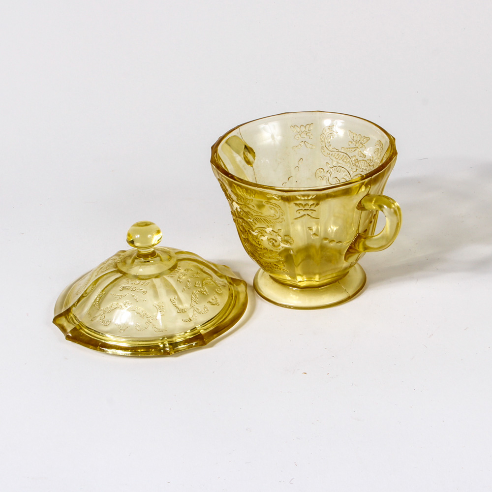 Assortment of Federal Glass "Madrid Amber" Tableware