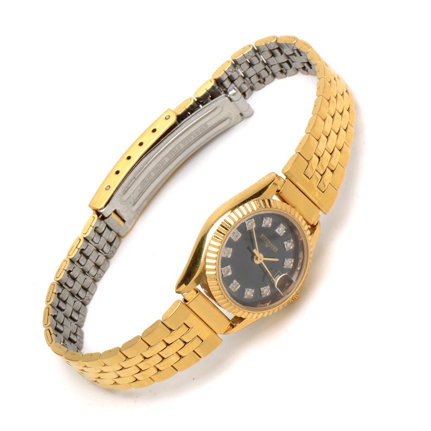 Wittnauer Quartz Wristwatch With Diamonds