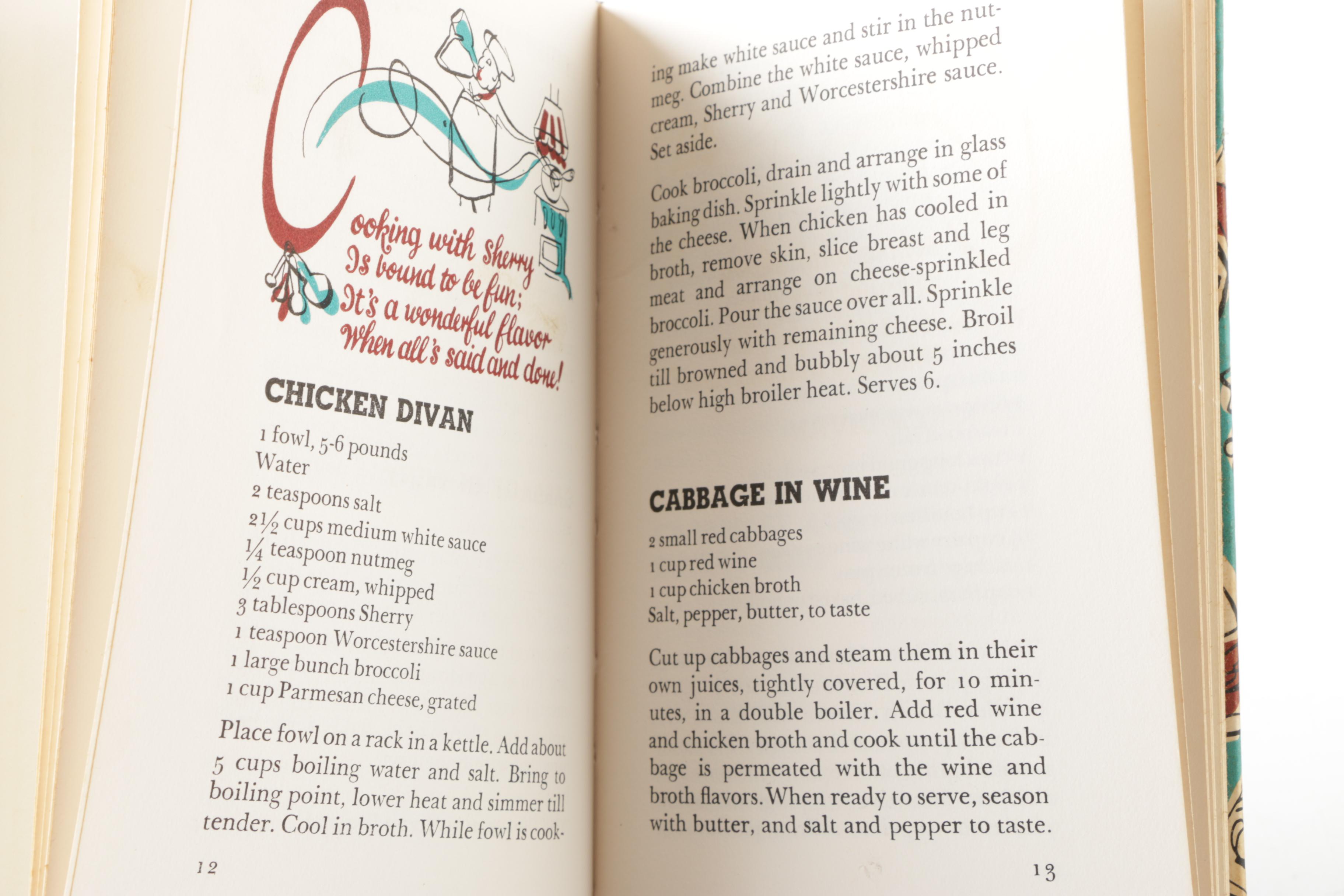 Mid-Century Cookbooks with Decorations by Ruth McCrea