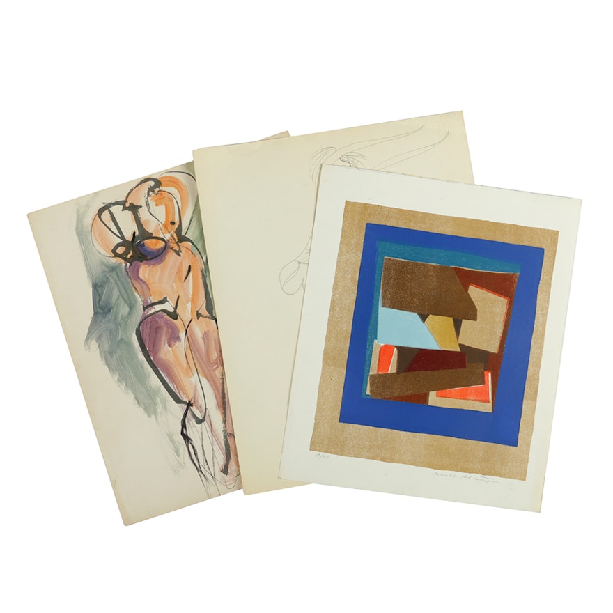 Ronald Ahlström Assorted Works on Paper Including Limited Edition Lithograph