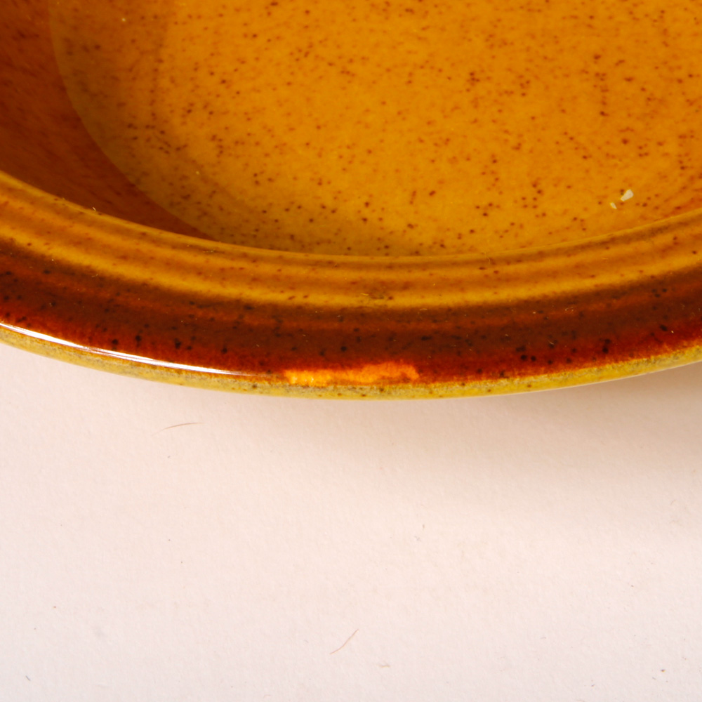 Group of Vintage Amber Gold-Colored Ceramic Tableware