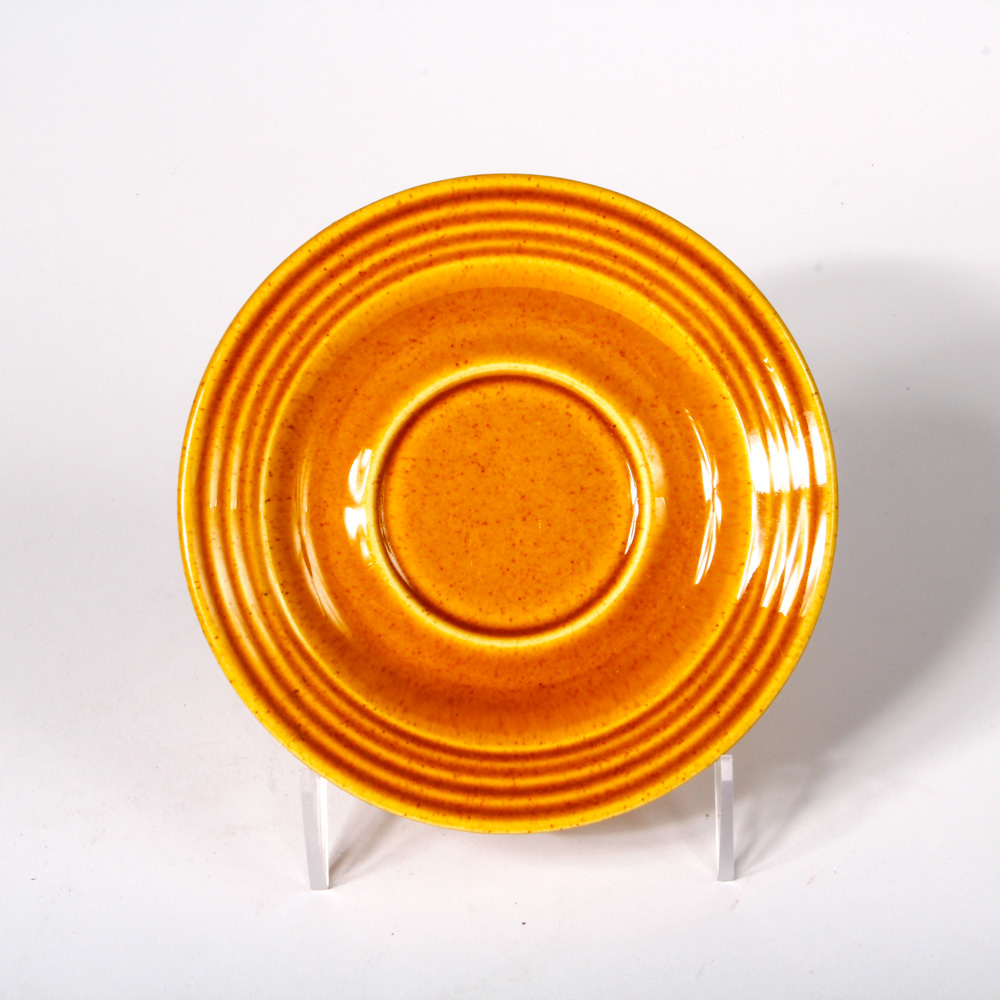 Group of Vintage Amber Gold-Colored Ceramic Tableware