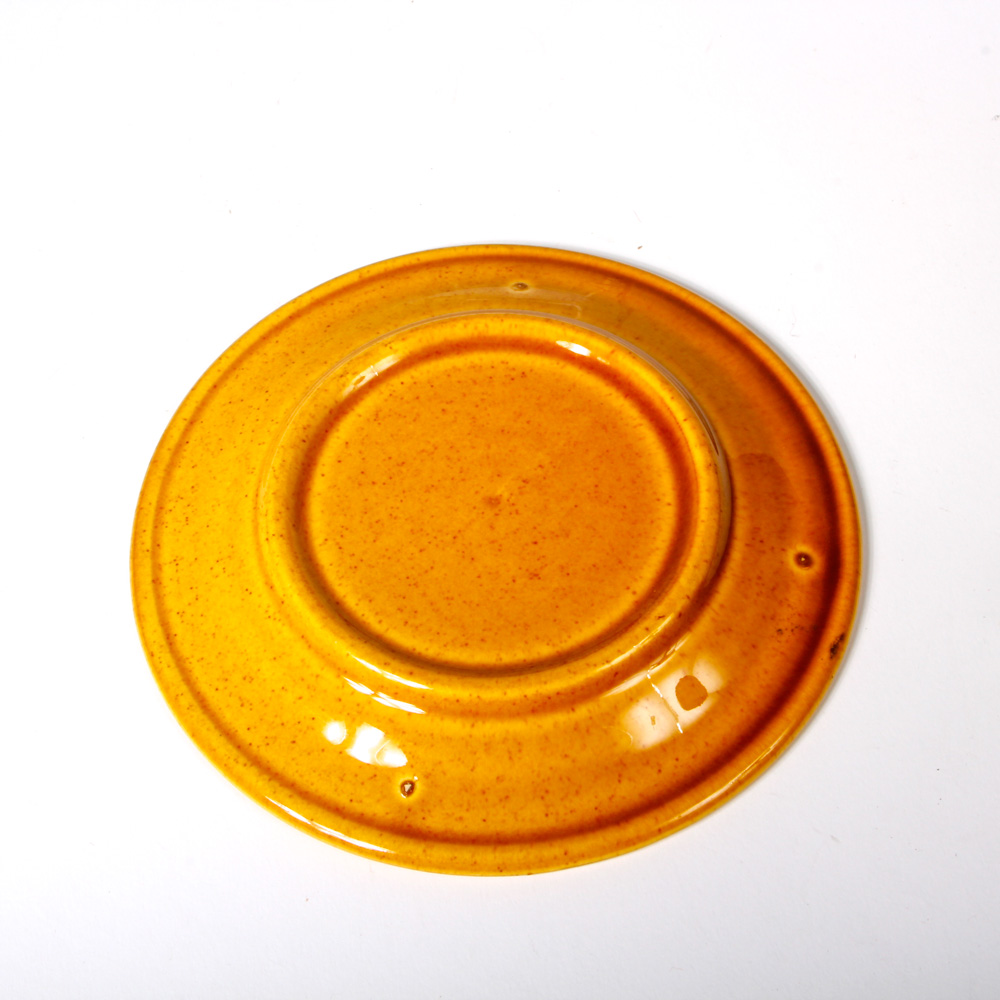 Group of Vintage Amber Gold-Colored Ceramic Tableware
